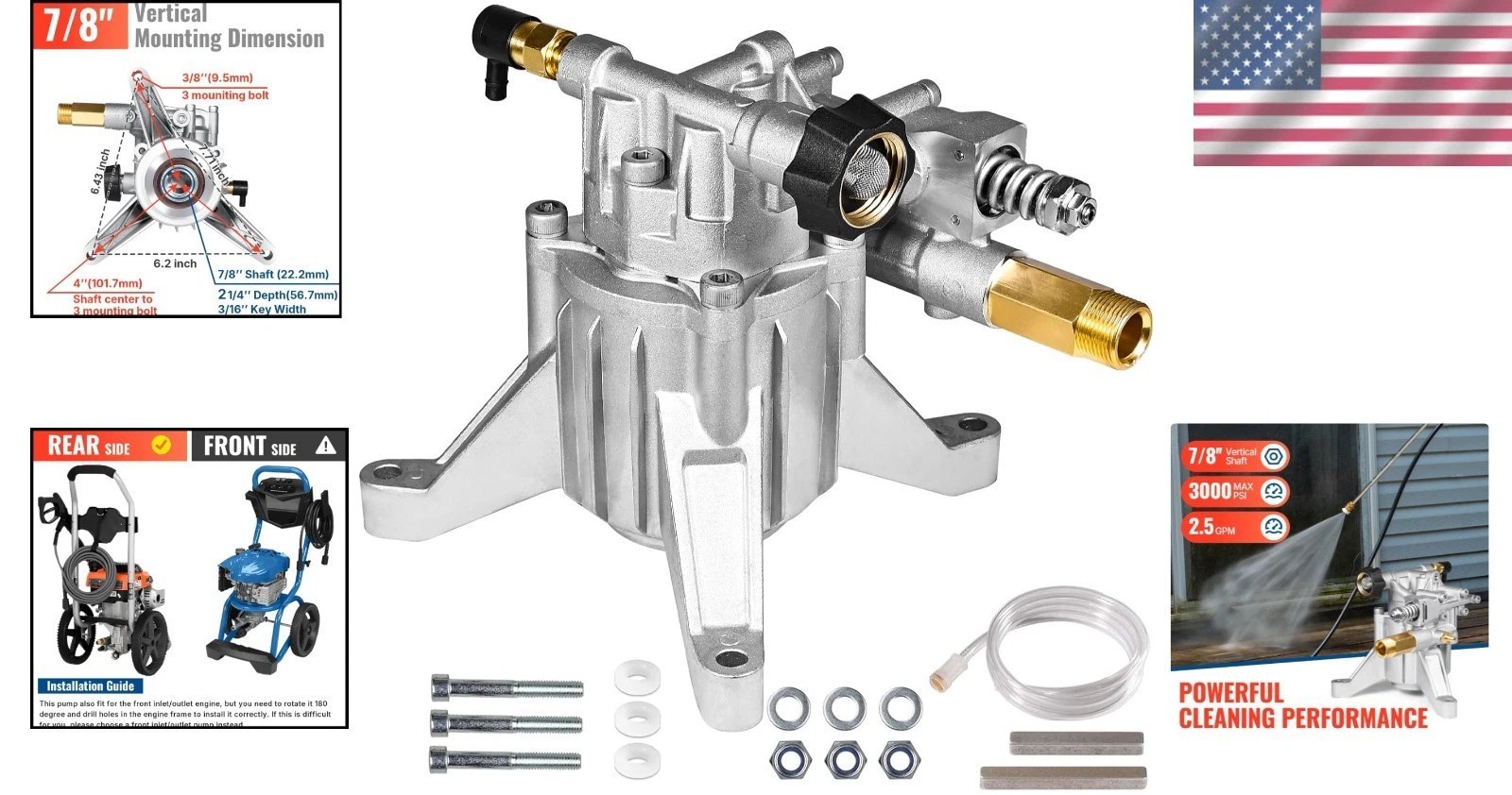 Adjustable Unloader Vertical Pressure Washer Pump – 3000 PSI Performance Upgrade