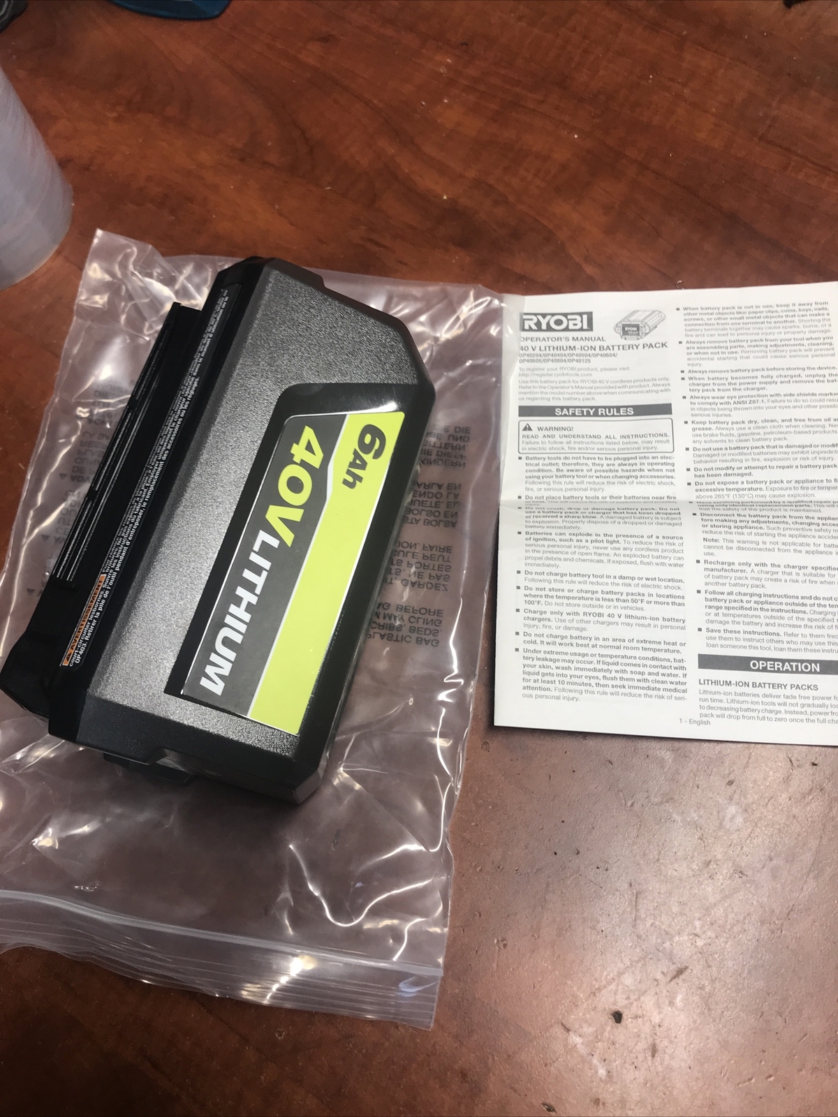 New OEM 40V Battery 6Ah OP40605 For Ryobi RY40PW15 1500PSI 40V Pressure Washer