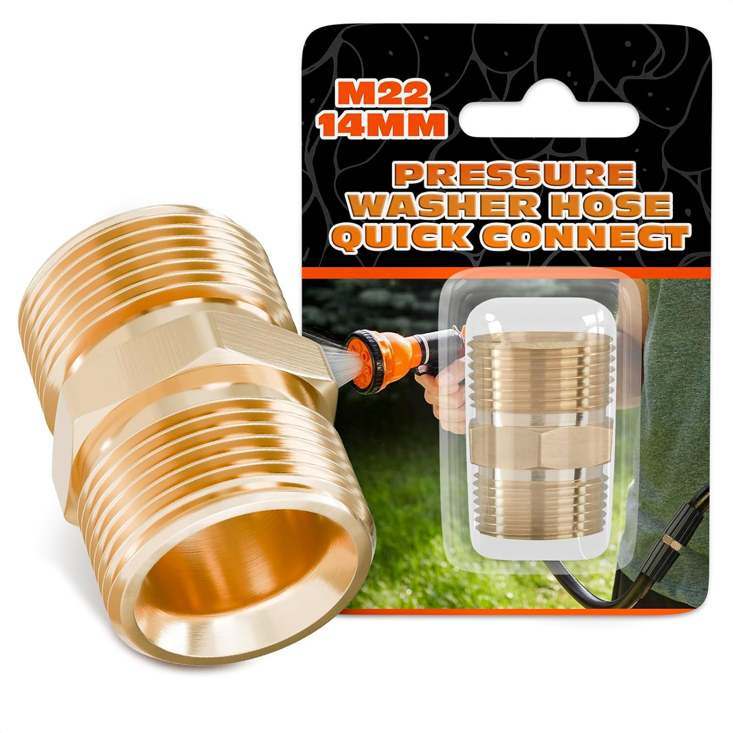 Pressure Washer Hose Connector – M22 14Mm Pressure Washer Hose Coupler 4500 PSI,