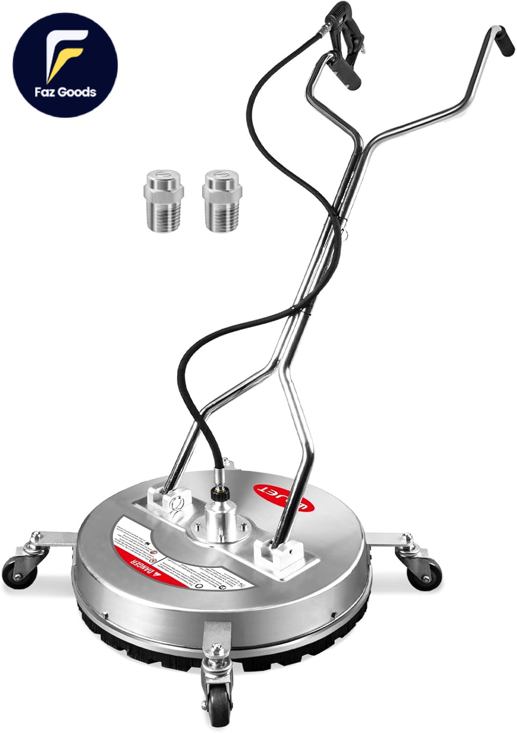 20″ Pressure Washer Surface Cleaner with 4 Wheels&Dual Handles, 4500PSI Stainles