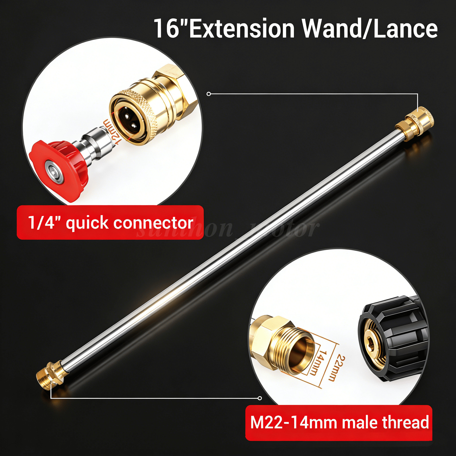 4000 PSI High Pressure Washer Gun M22 Fitting Extension Wand 5 Nozzles Hose Kit
