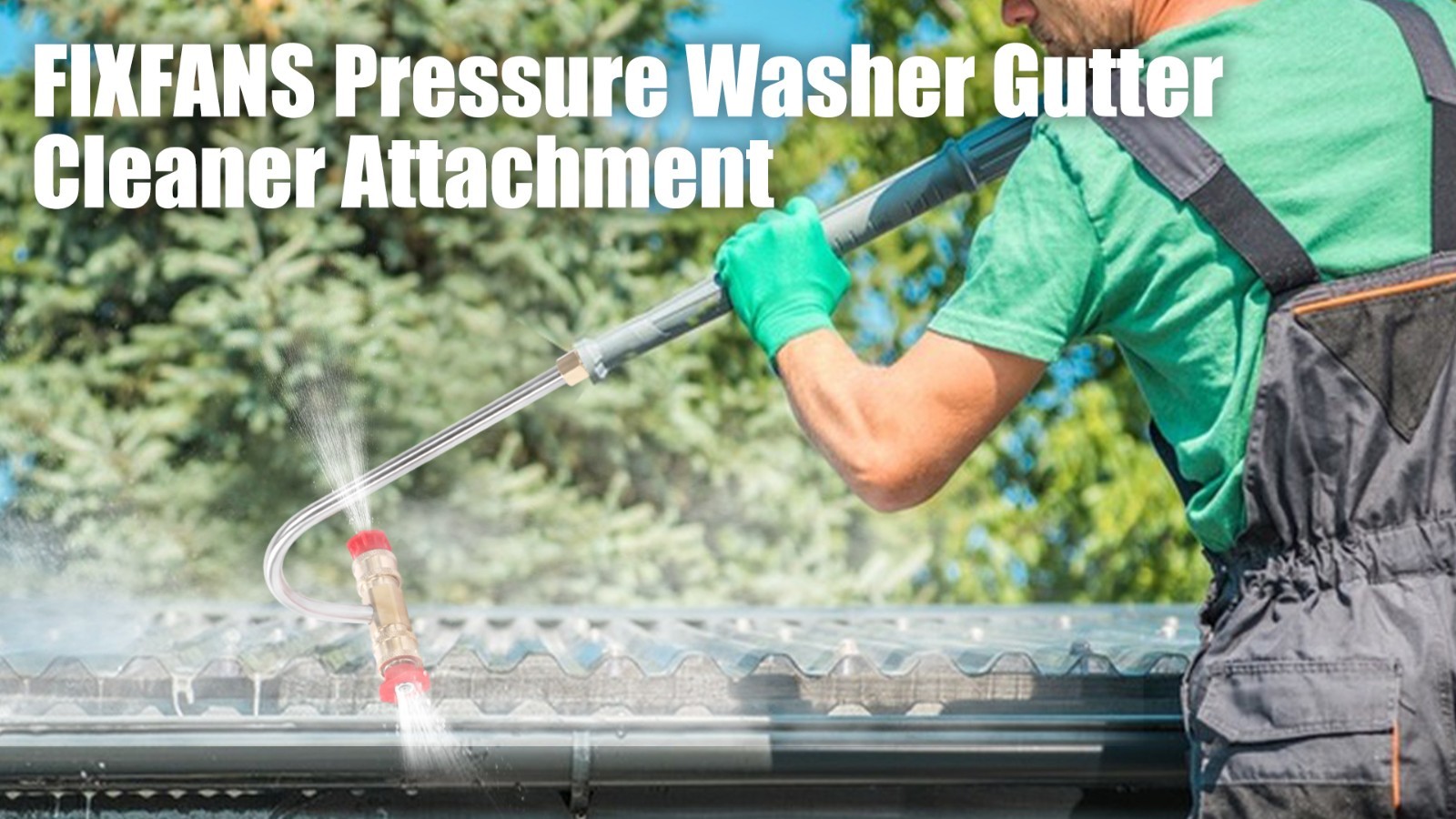 High-Pressure Gutter Cleaner Attachment for Power Washer, 4000 PSI, 4 Nozzles, Q