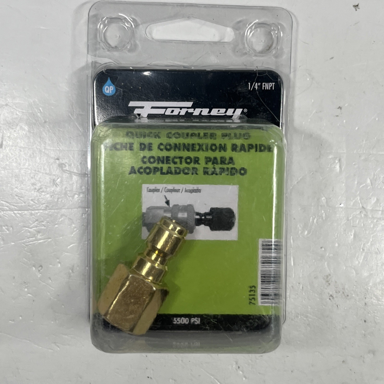 Forney 75135 Pressure Washer Quick Coupler Female NPT Plug 1/4 in.