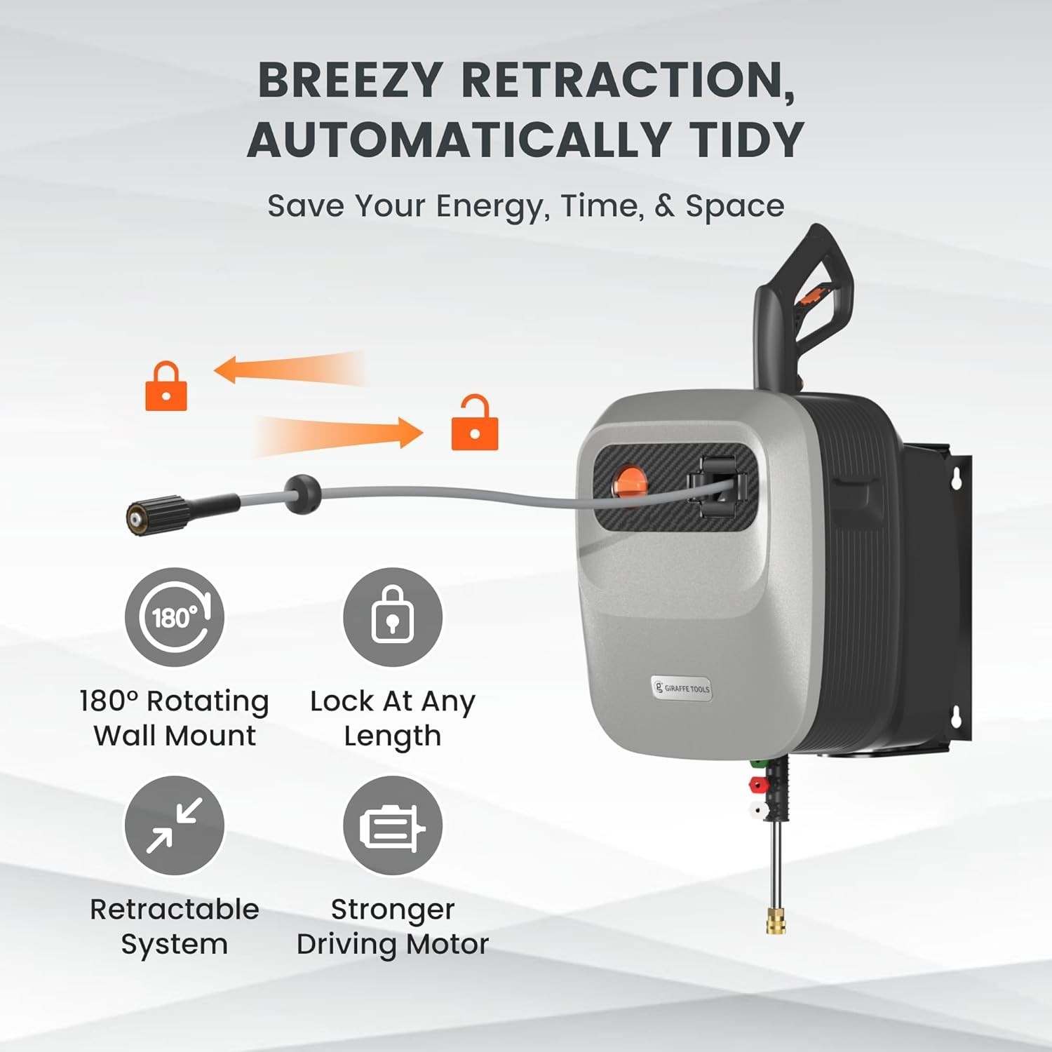 Giraffe Tools Max 2500 PSI Electric Pressure Washer G20 Power Washer, 1800W