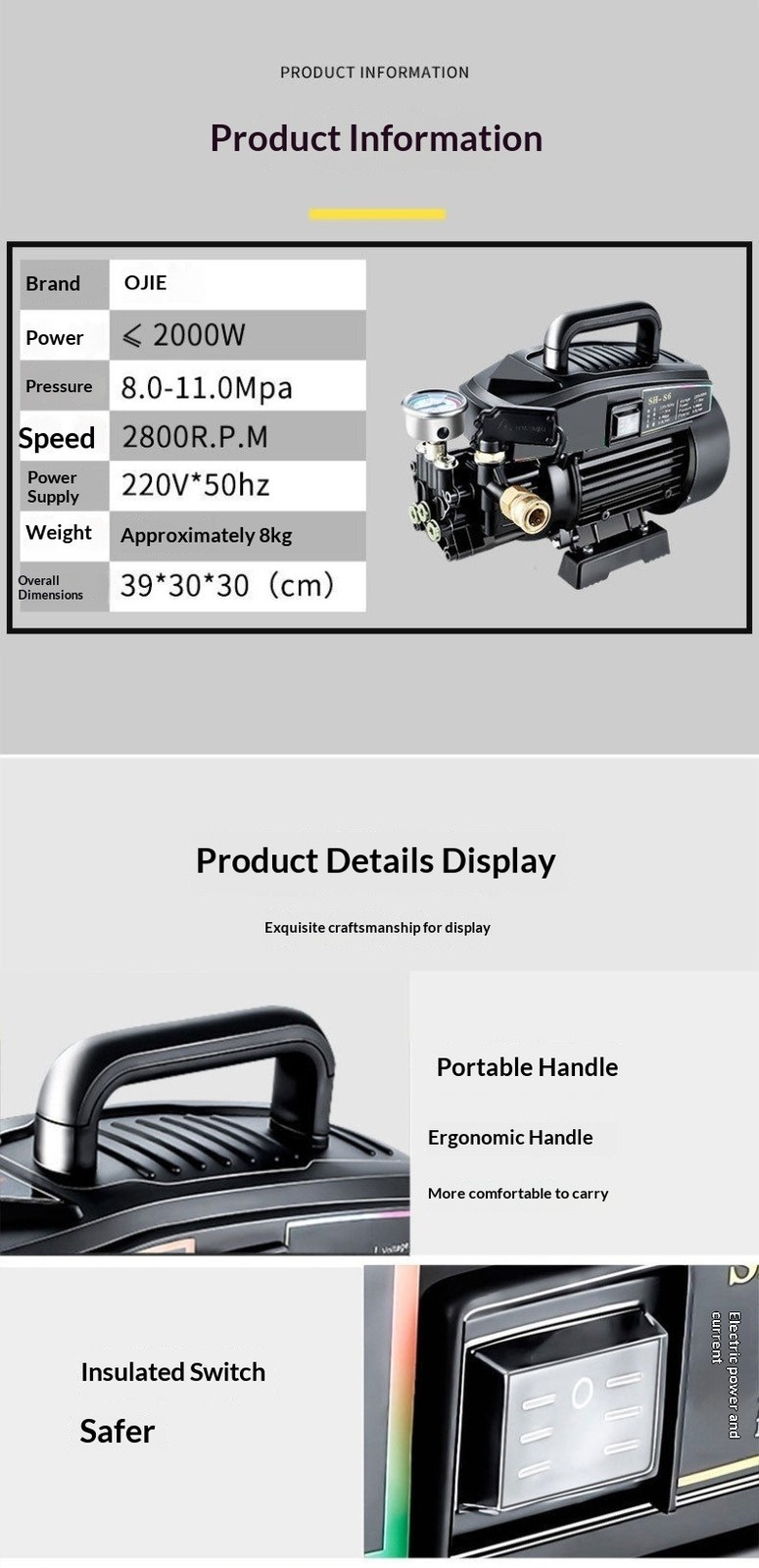H9 High-Pressure Car Wash Machine Portable 220V Household Car Wash Wonder