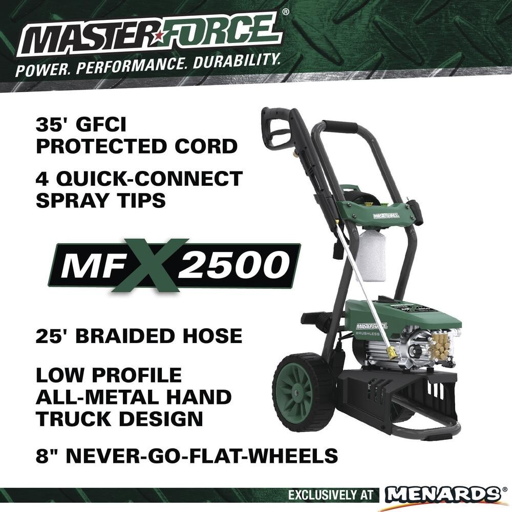 2500 PSI 1.1 GPM 15 Amp Corded Electric Low Profile Mobile Pressure Washer