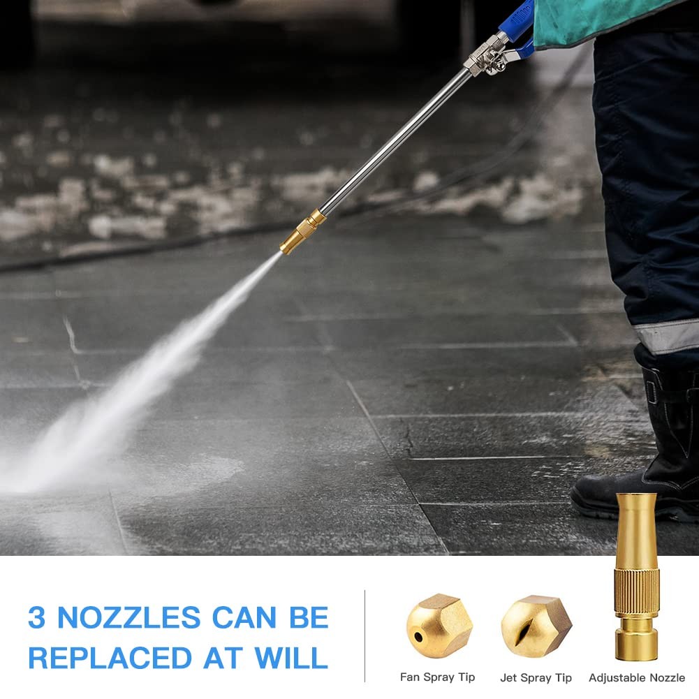 Jet Nozzle 2-in-1 High Pressure Power Washer, Watering Sprayer Cleaning Tool,…