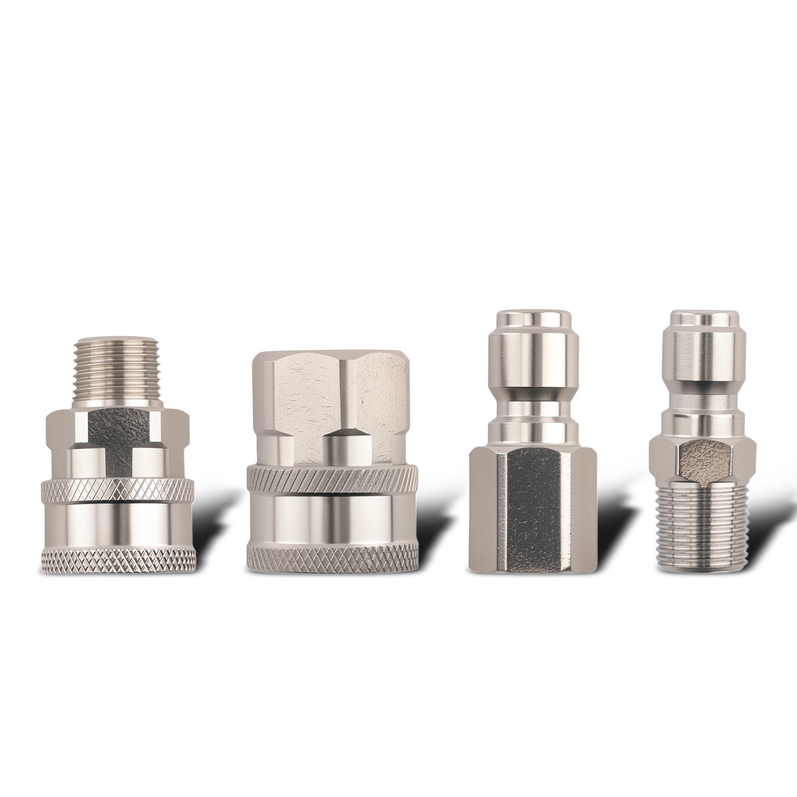 3/8″ Quick Socket Plug NPT Pressure Washer Adapter Stainless Steel 4Pcs 4000PSI