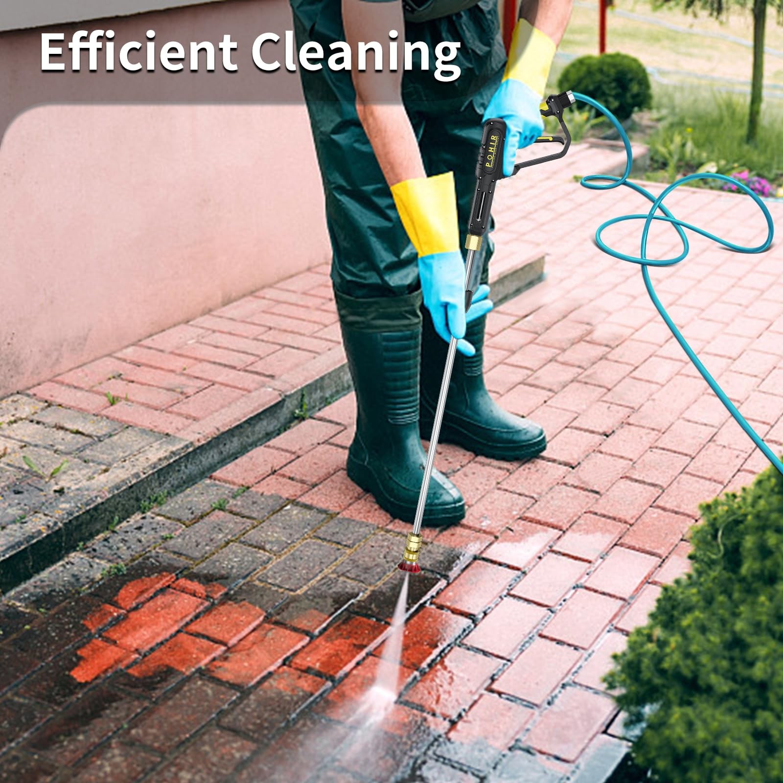 3600PSI Pressure Washer and Hose 50ft, Power Washer Hose 15 in Extension Wand…