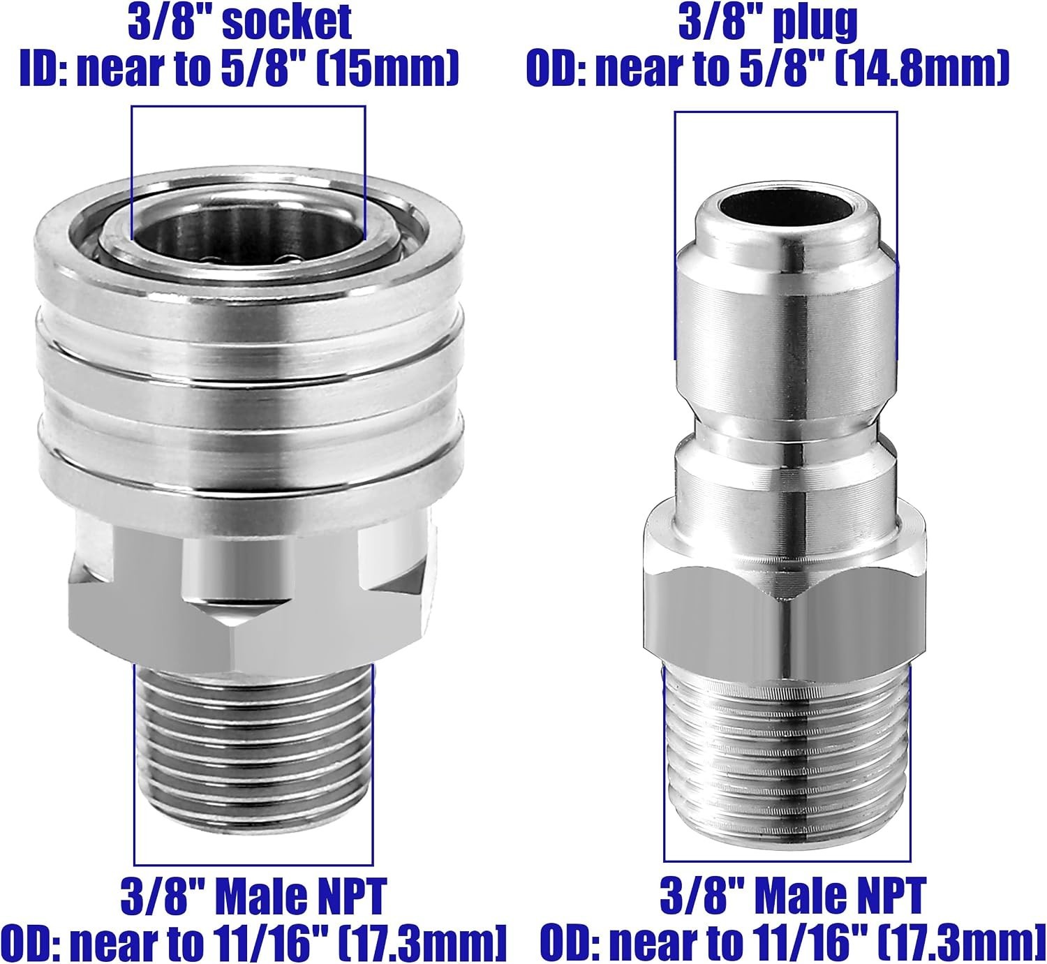 High-Performance Pressure Washer Fittings – 3/8″ Quick Connect & NPT Adapters