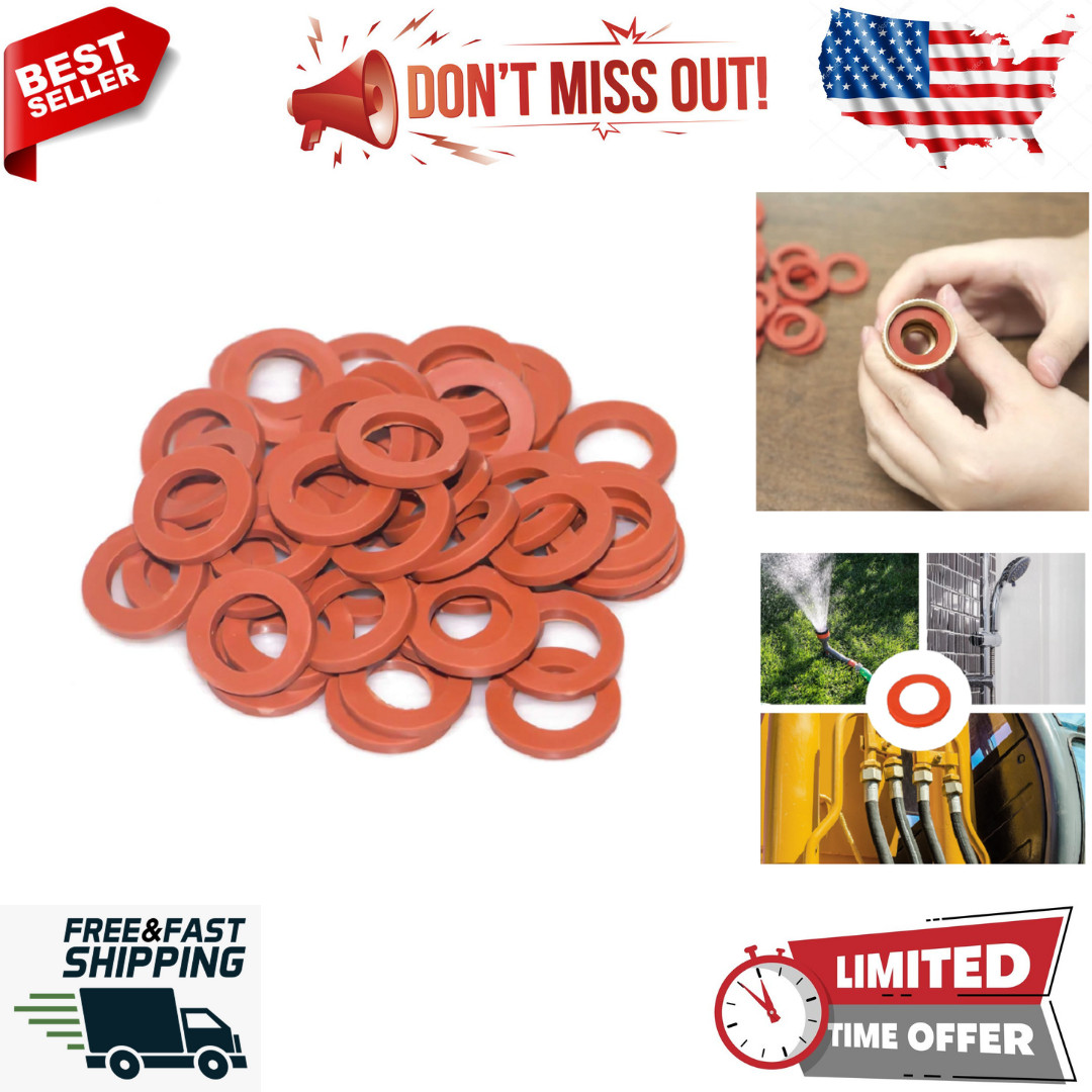 50 Rubber Washer Garden Hose Washers Soft Washers Fittings for 3/4″ Garden Hose