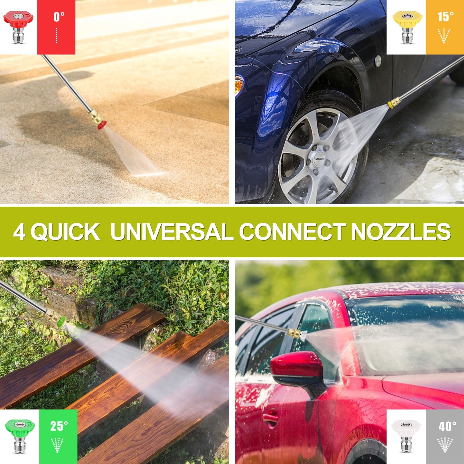 Pressure Washer 4200PSI 2.5GPM, Extension Hose Reel, 4 Nozzles, for Home, Yard
