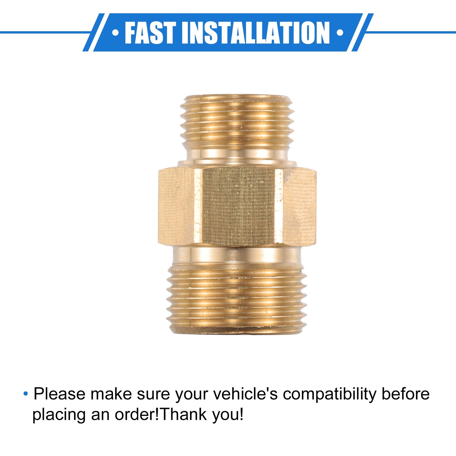 Pressure Washer Connector M18x1.5 to M22x1.5 Male Adapter Brass Screw Hose Co…