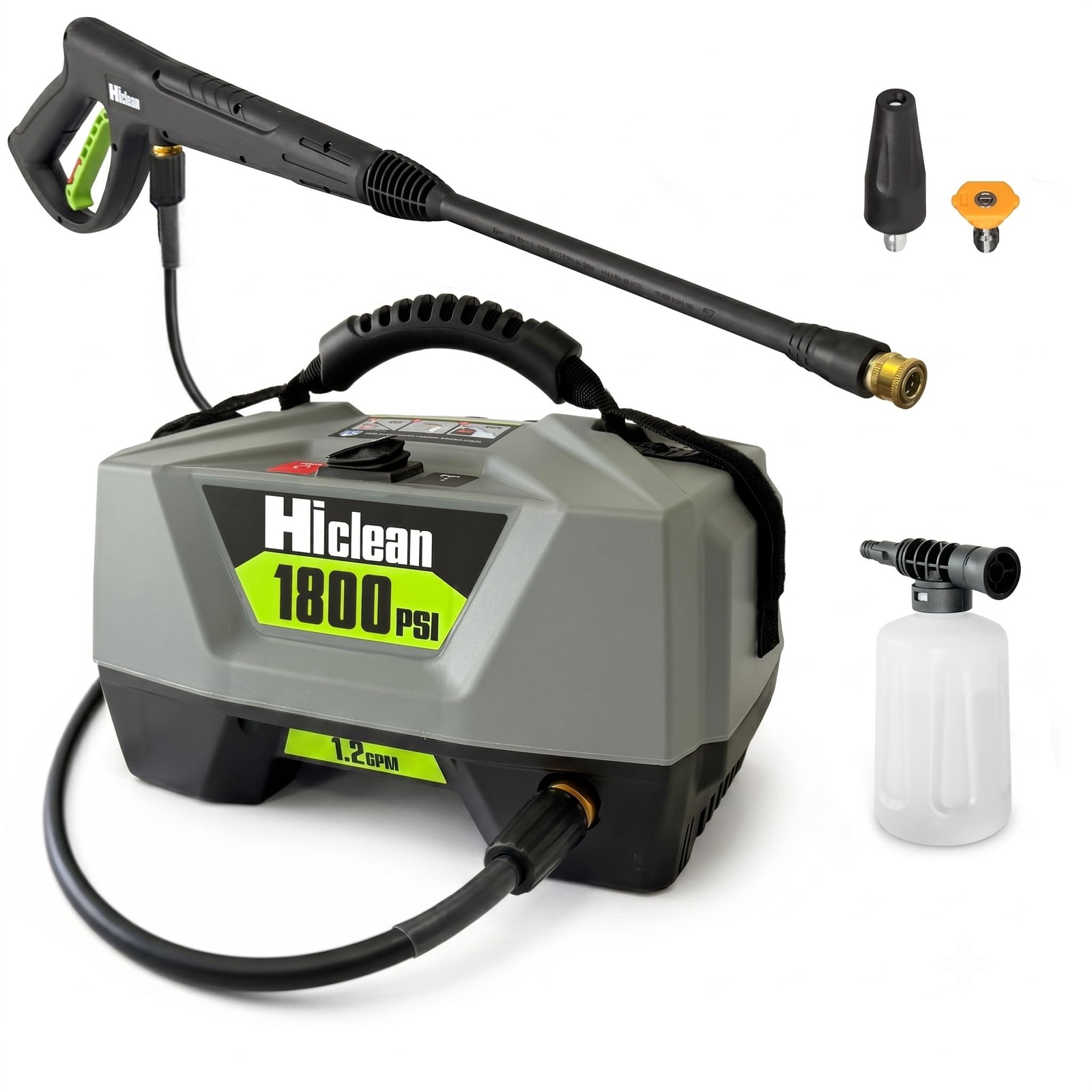 Electric Pressure Washer 1800 PSI, Grey