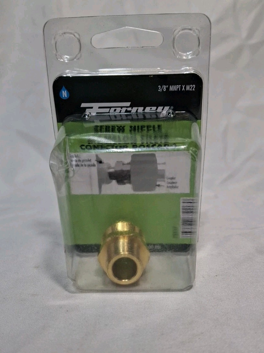Forney 75117 Pressure Washer FITTING Screw Nipple, M22M to 3/8″ MALE Brass