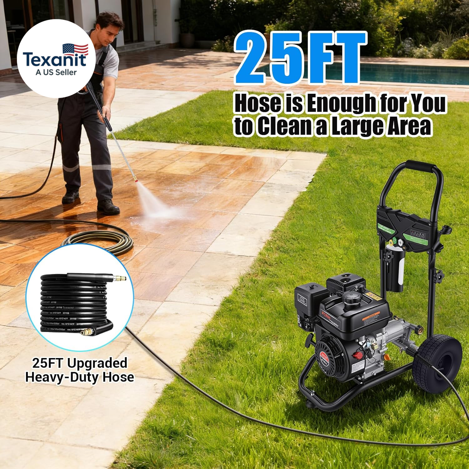 Gas Powered Pressure Washer 4200 PSI Gas Power Washer 4.0 GPM 212CC Commercial H
