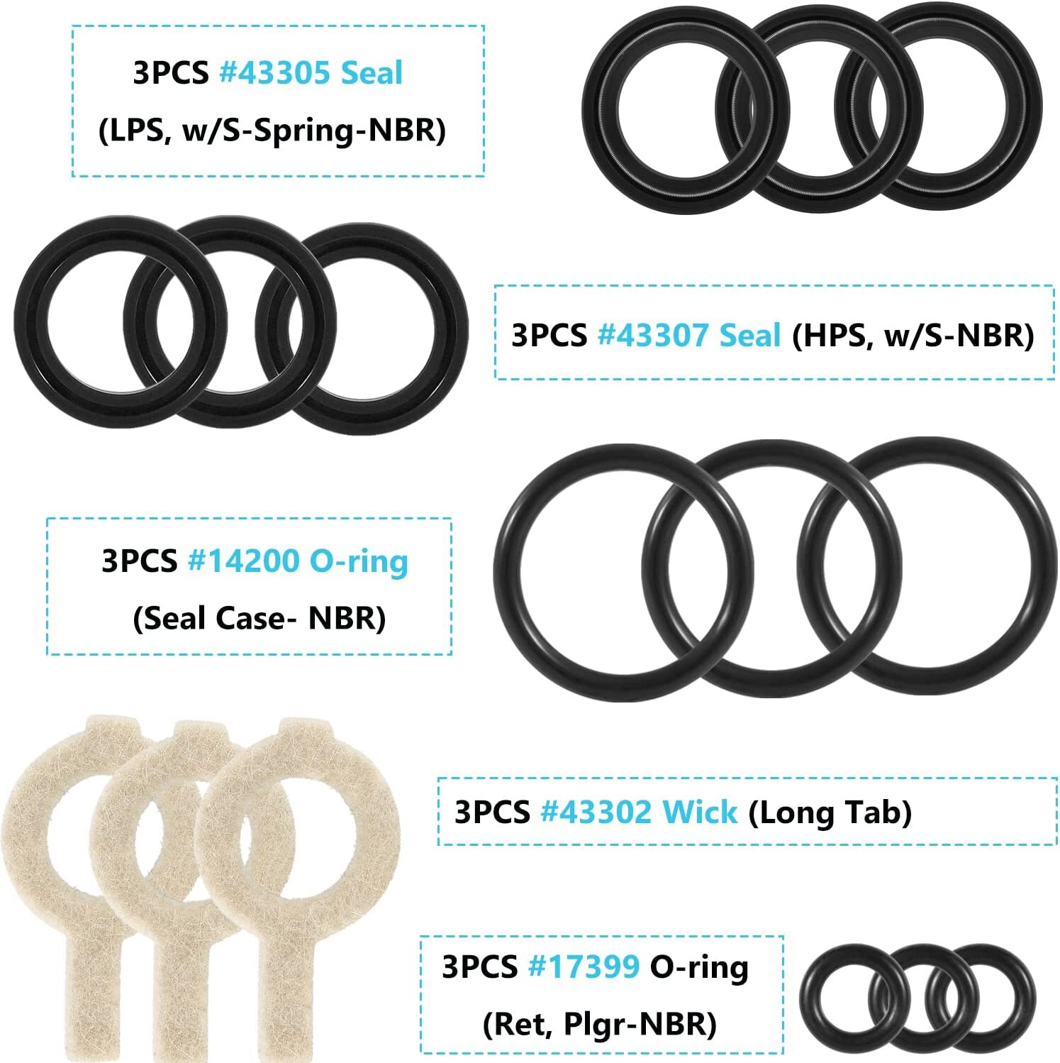 30623 Complete Seal Set Fits Cat Pump 30 31 34 35 310S 310W 340S 340W 350