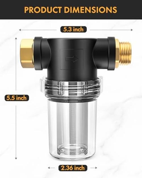 Hose Filter Attachment Line Water Hose Filter with 100 Mesh and 40 Mesh 1 Pcs