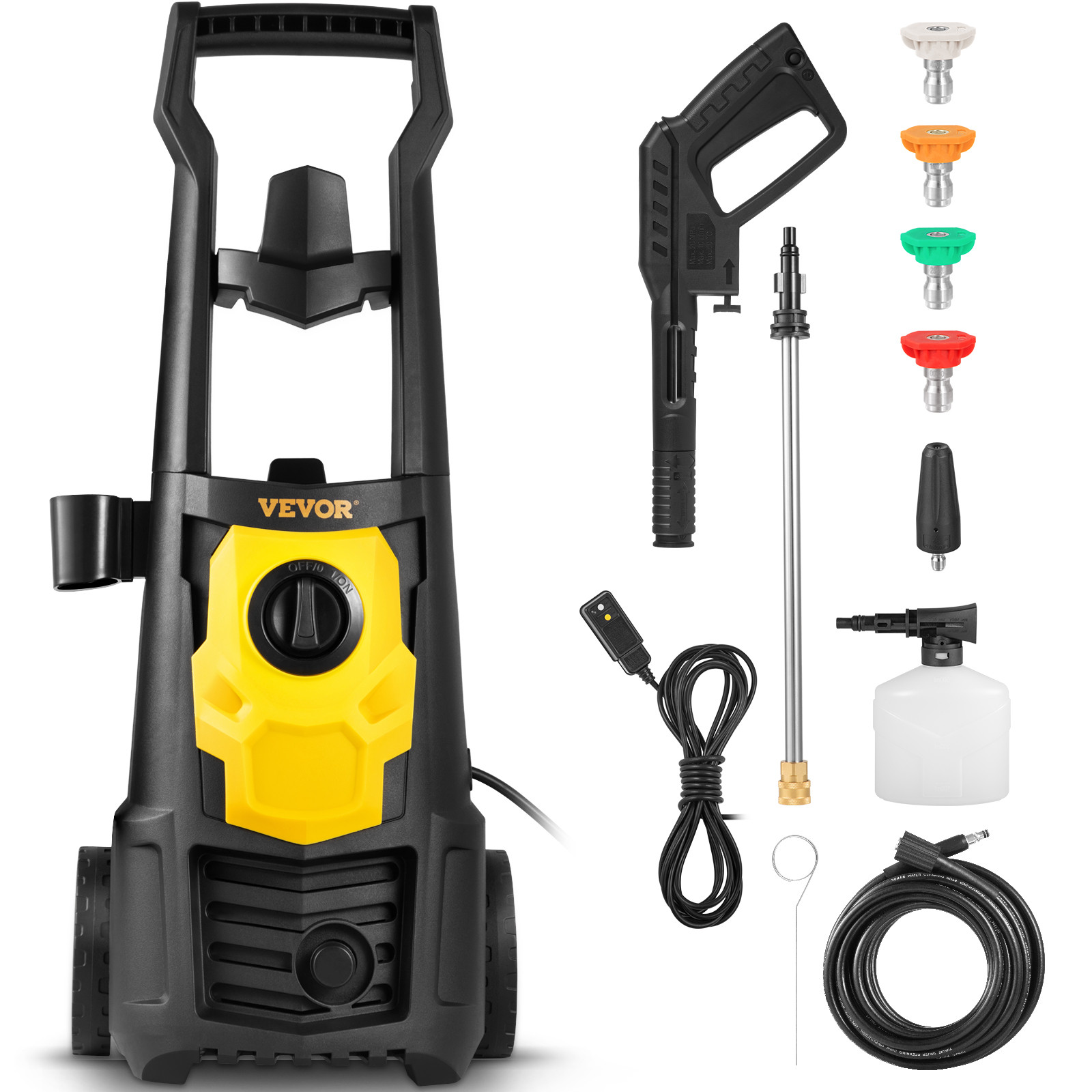 VEVOR Electric Pressure Washer High Pressure Washer 2000PSI 1.65GPM Patio Home