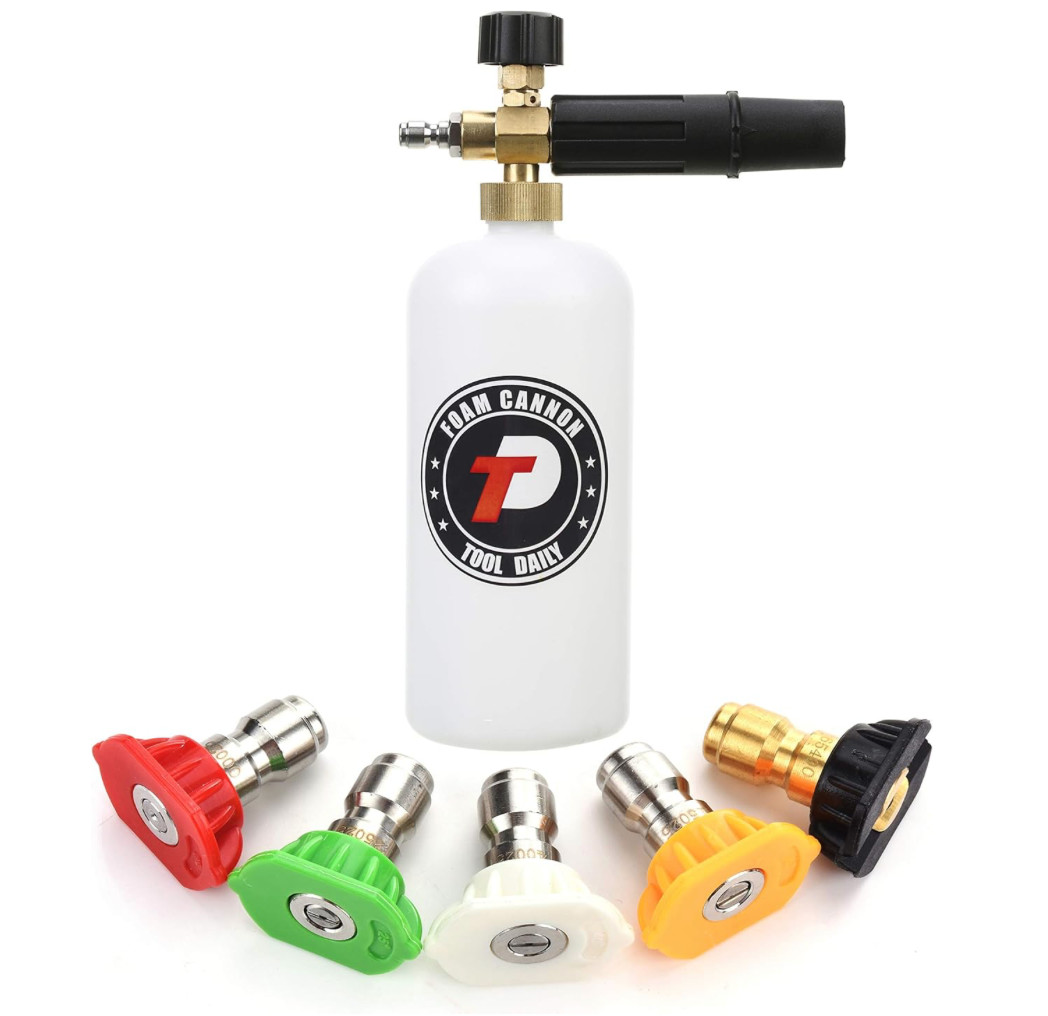 Tool Daily Foam Cannon with 1/4 Inch Quick Connector, 1 Liter, 5 Pressure Washer