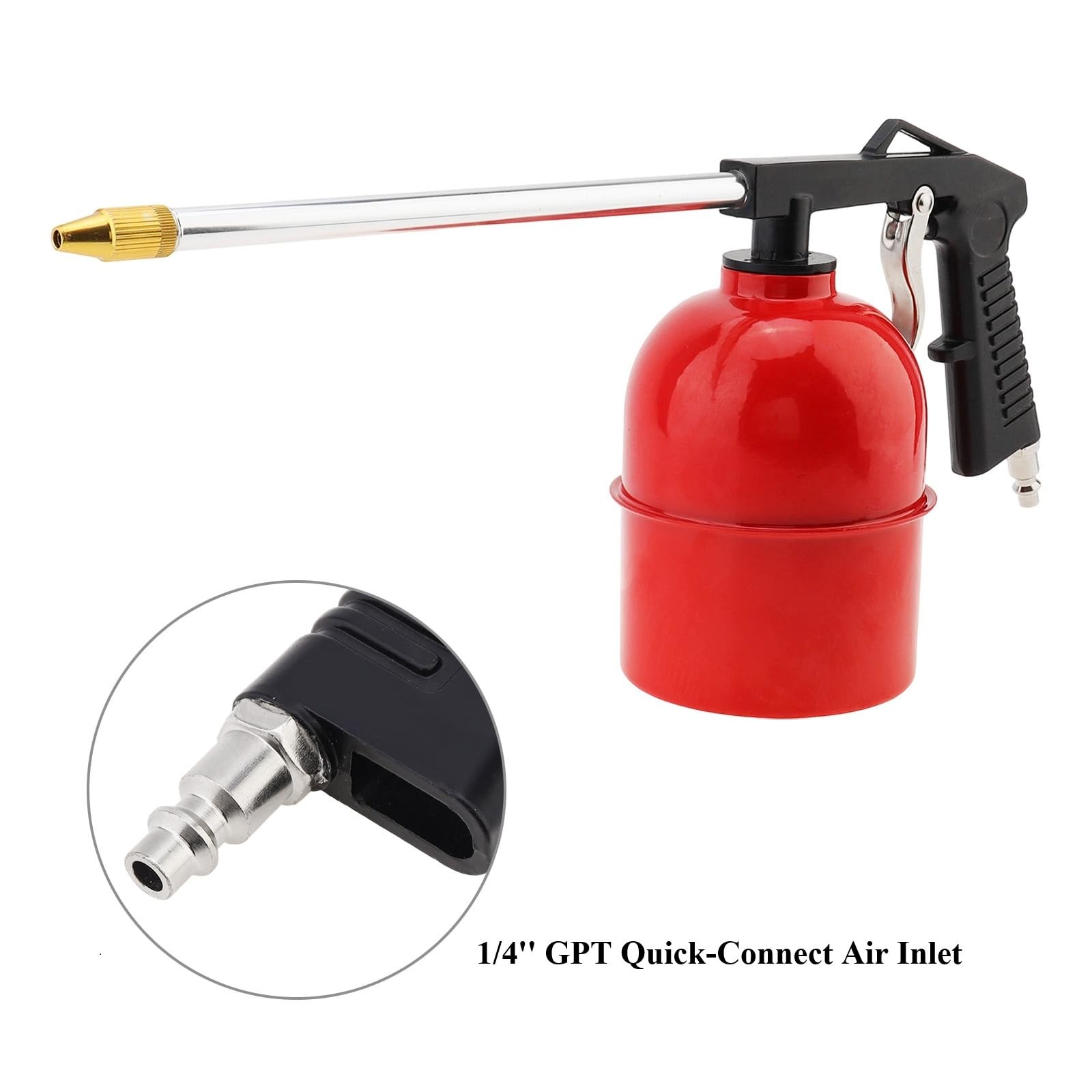 Pneumatic Cleaning Spray , 6mm Nozzle & 750ml Aluminum Cup, 1/4″ 7.5 mm Quick…