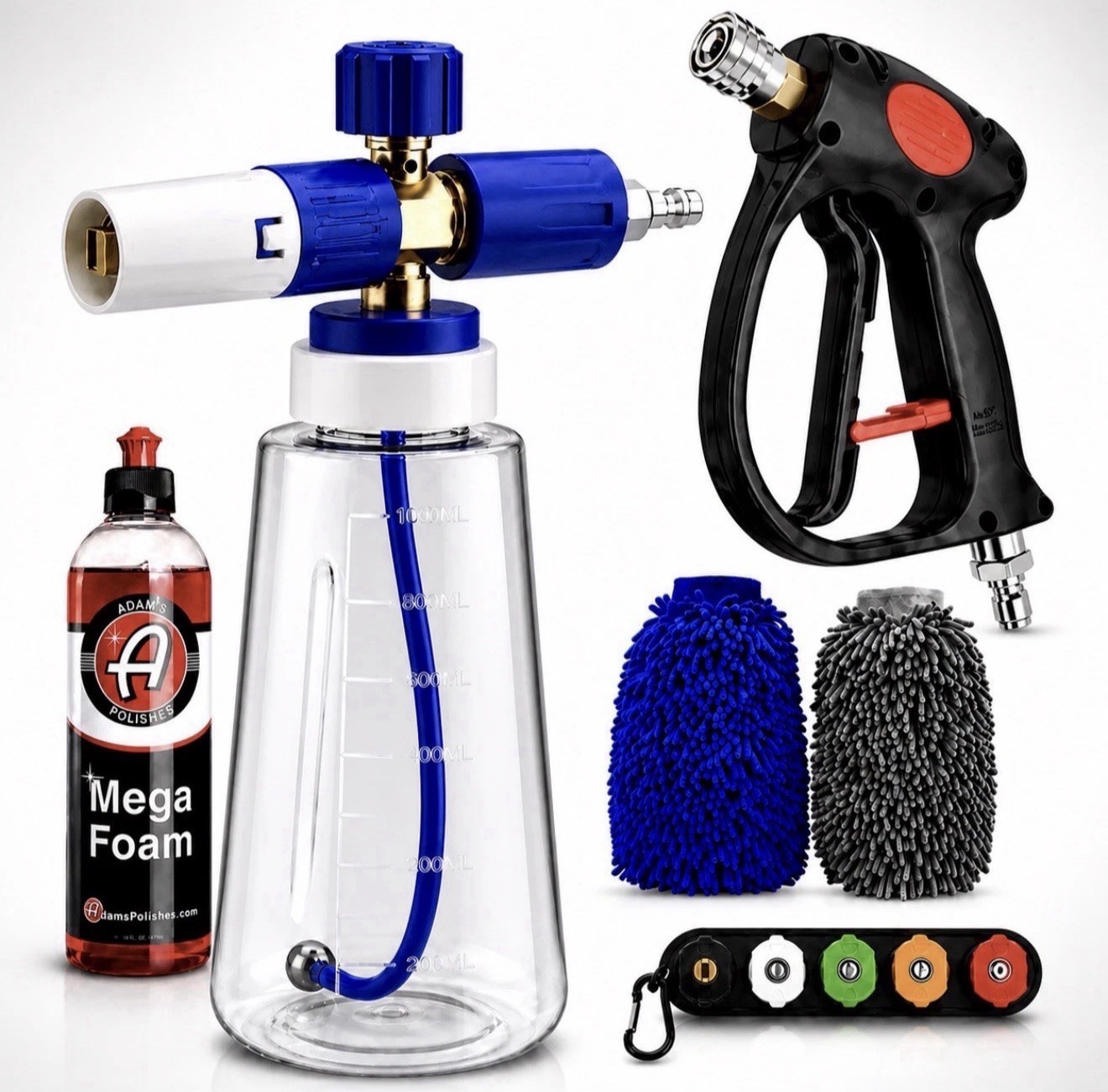 MJJC Like Foam Cannon Brass, MEGA Foam Gun 4500 Psi FULL KIT. Gun Color may vary