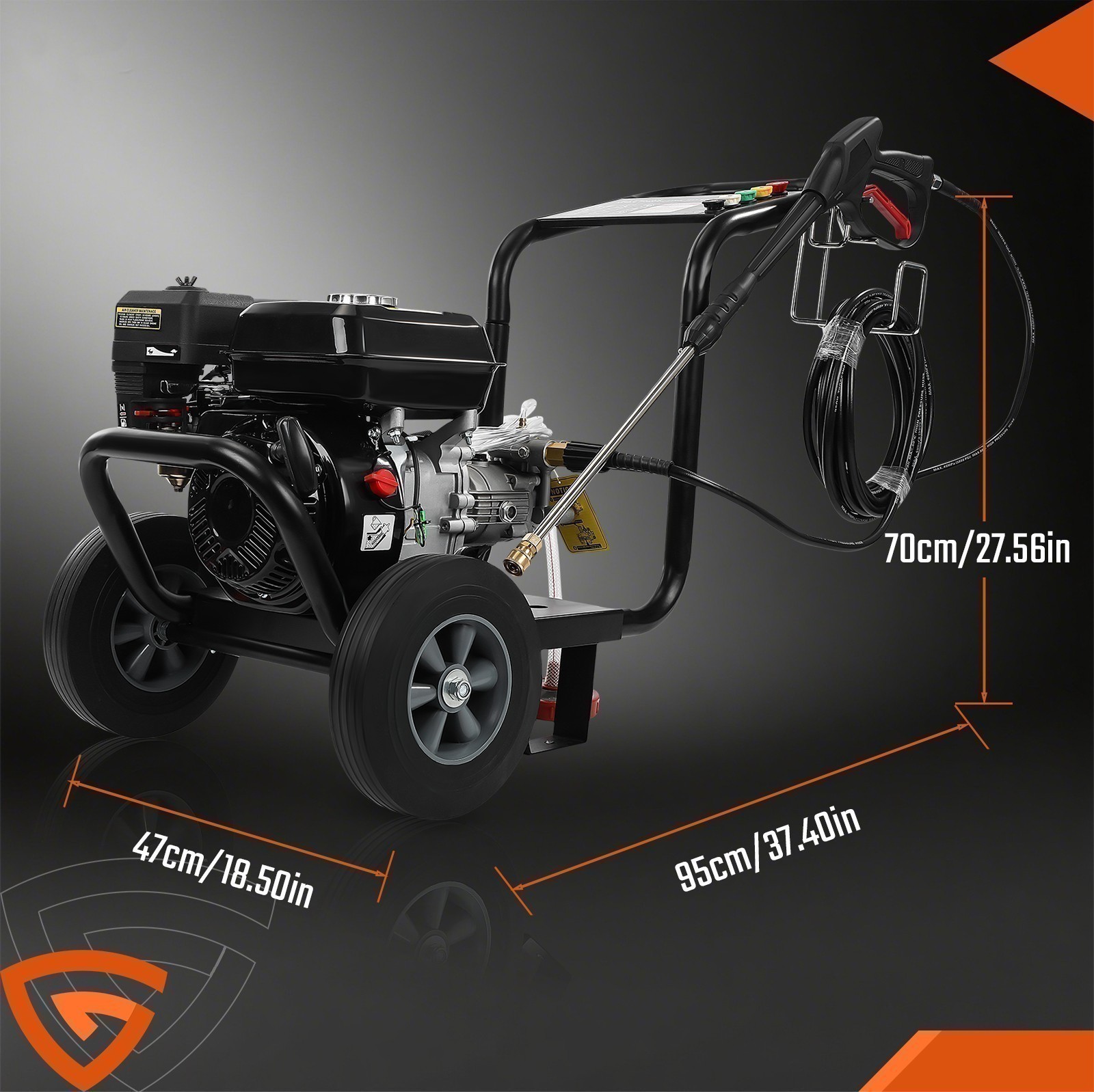 Gas Pressure Washer 5 Nozzles Gas Powered Washer 7HP 2.6 GPM 212cc