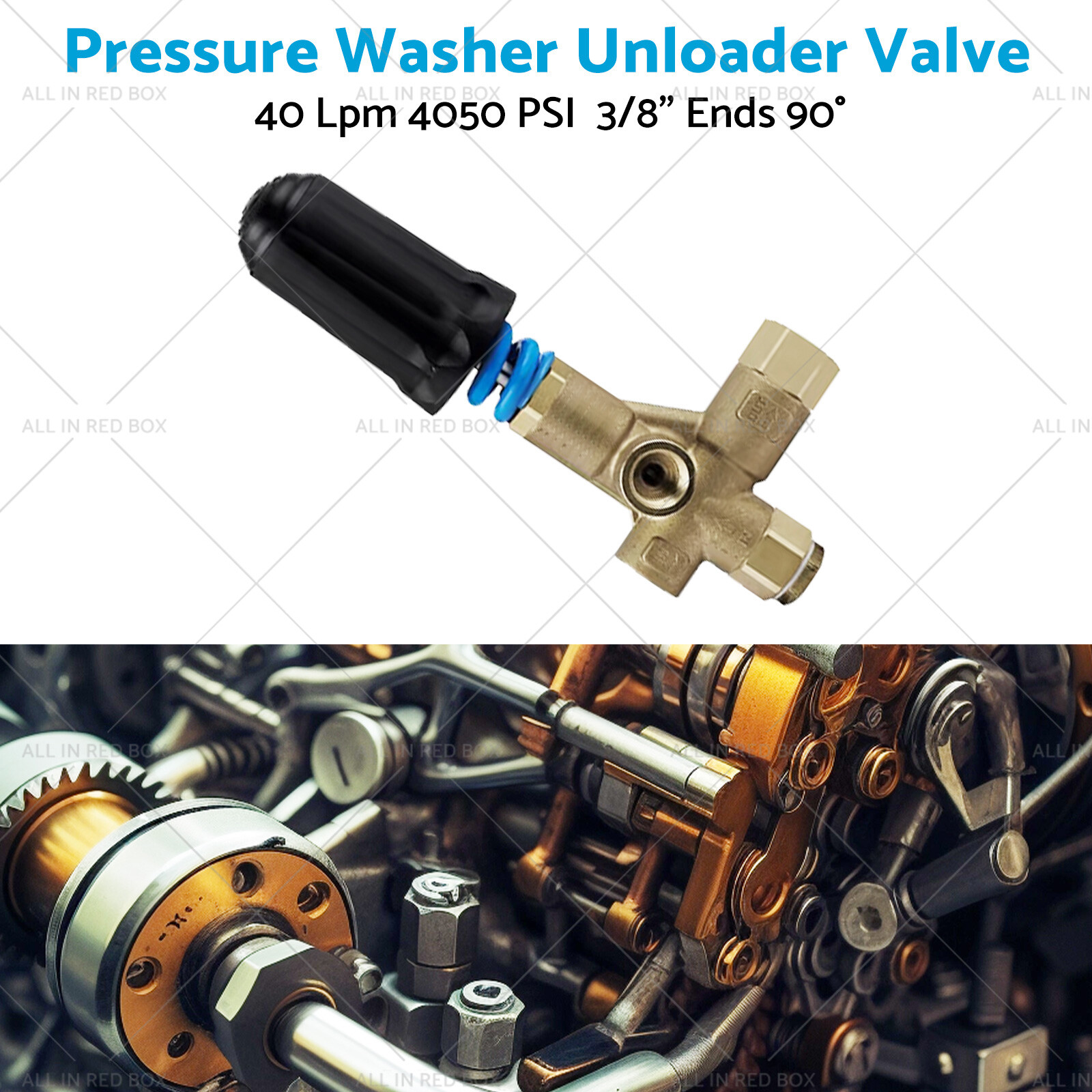 Pressure Washer Unloader Valve 40 Lpm 4050 PSI Suitable for 90° 3/8″ Ends