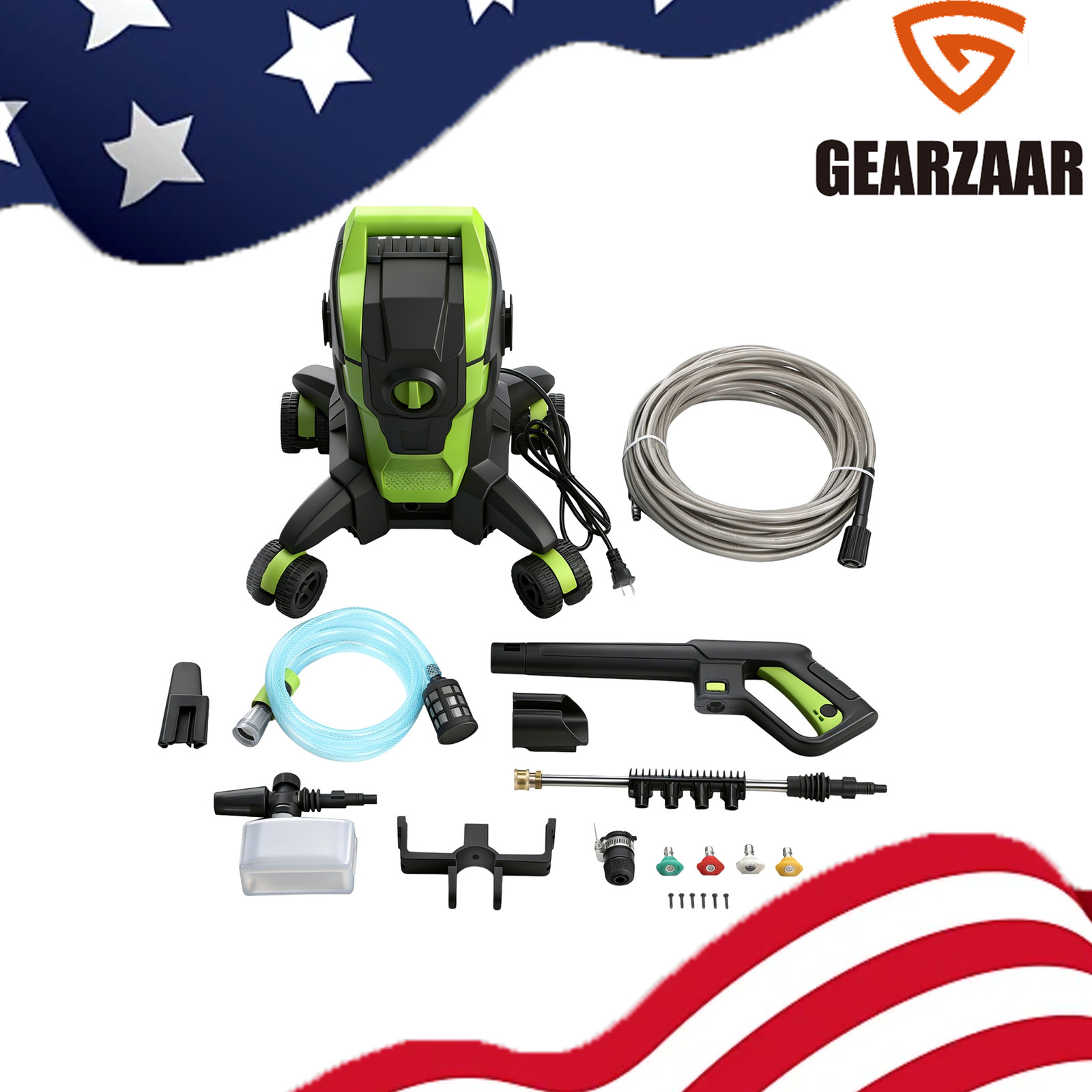 Max 2500 PSI Pressure Washer 110V Electric Power Washer with 52FT Hose,nozzle US