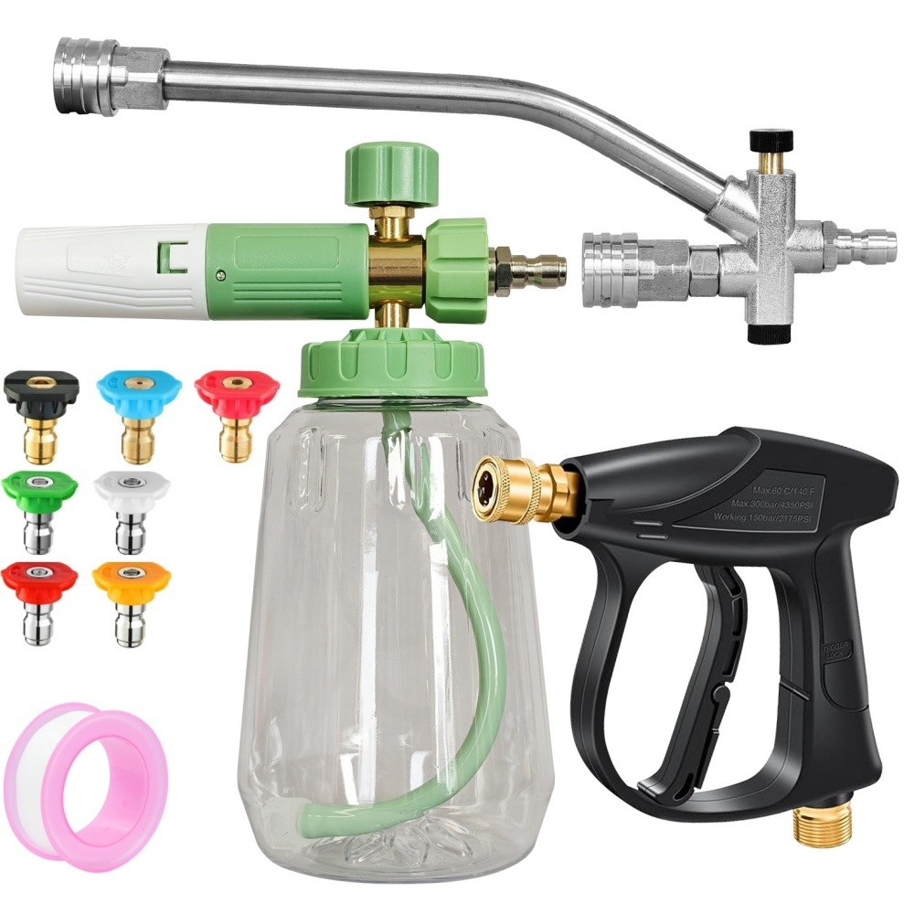 Foam Cannon for Pressure Washer with Dual-Connector&Short Pressure Washer Gun…