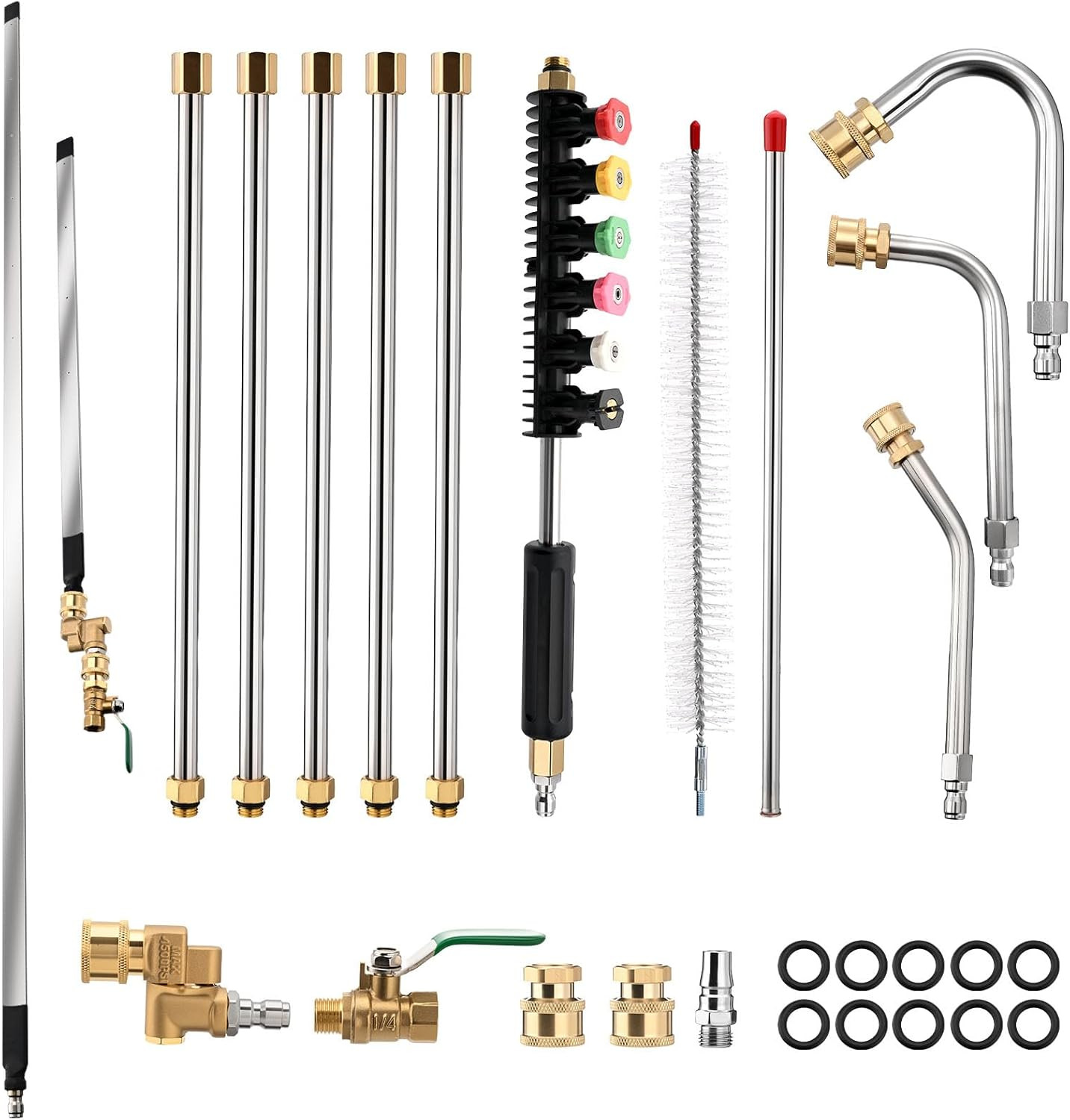 47″ &24″ Radiator Cleaning Wand Set, 97.5 Inch Pressure Washer Extension Wand wi