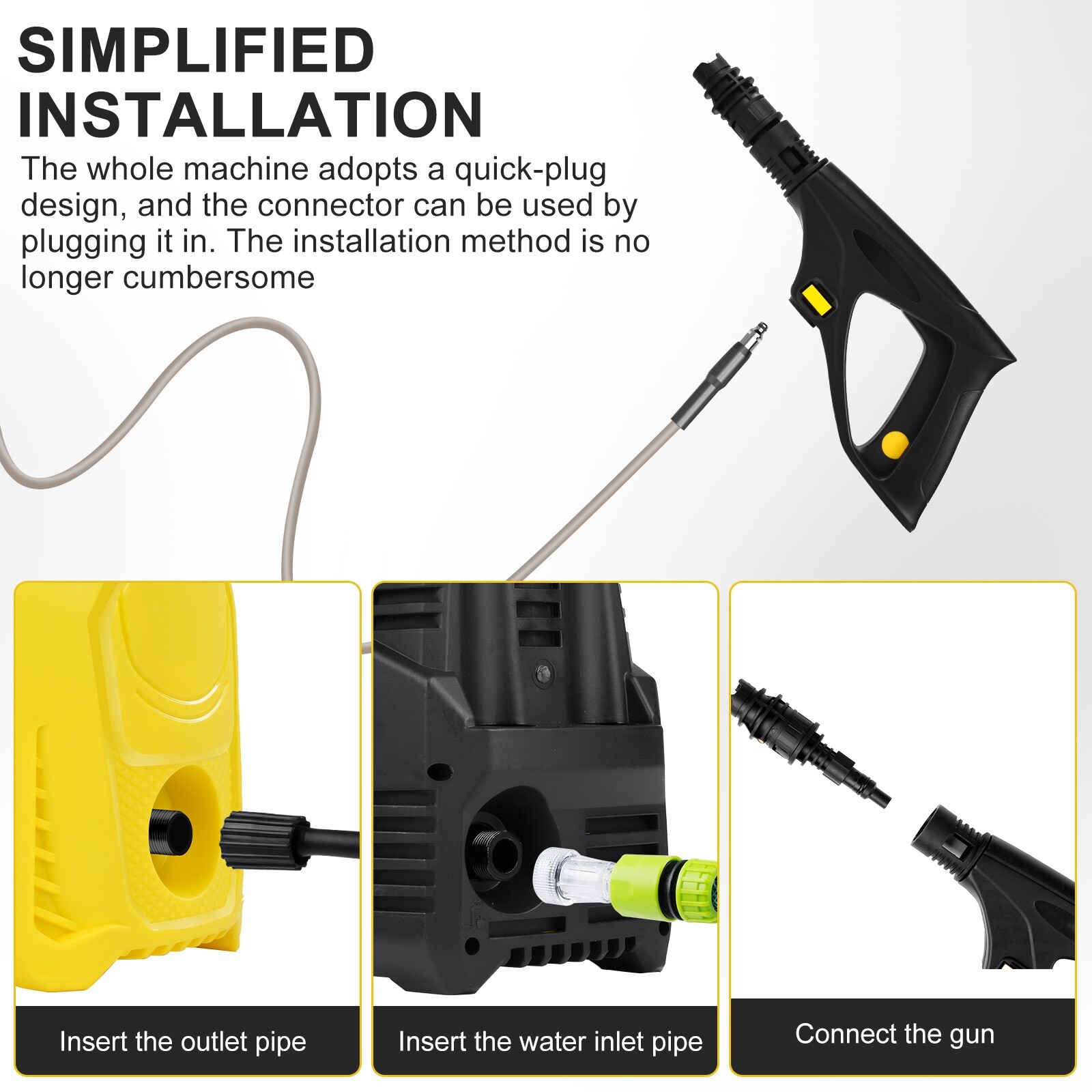 110V Electric Pressure Washer for Car & Home Cleaning, 2800W High Power
