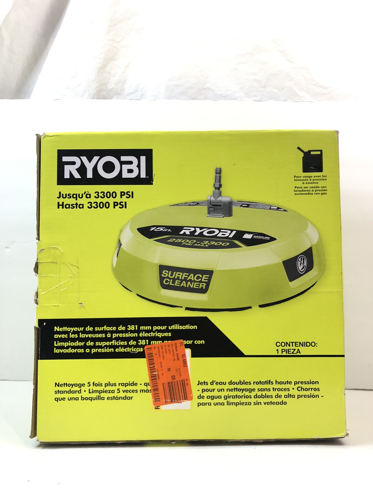 Ryobi RY31SC01 15 in. 3300 PSI Surface Cleaner for Gas Pressure Washer