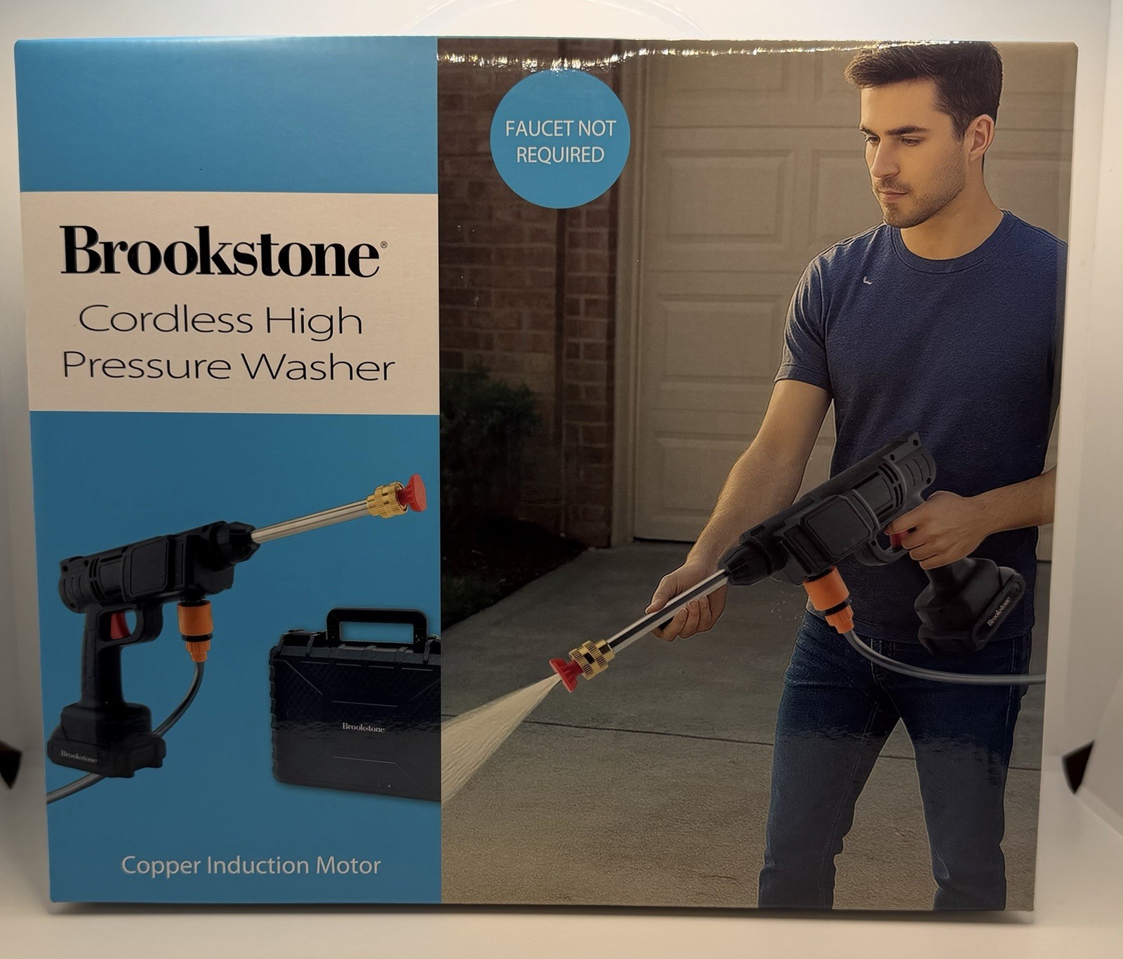 Brookstone Cordless High-Pressure Washer Portable Rechargeable – Brand New