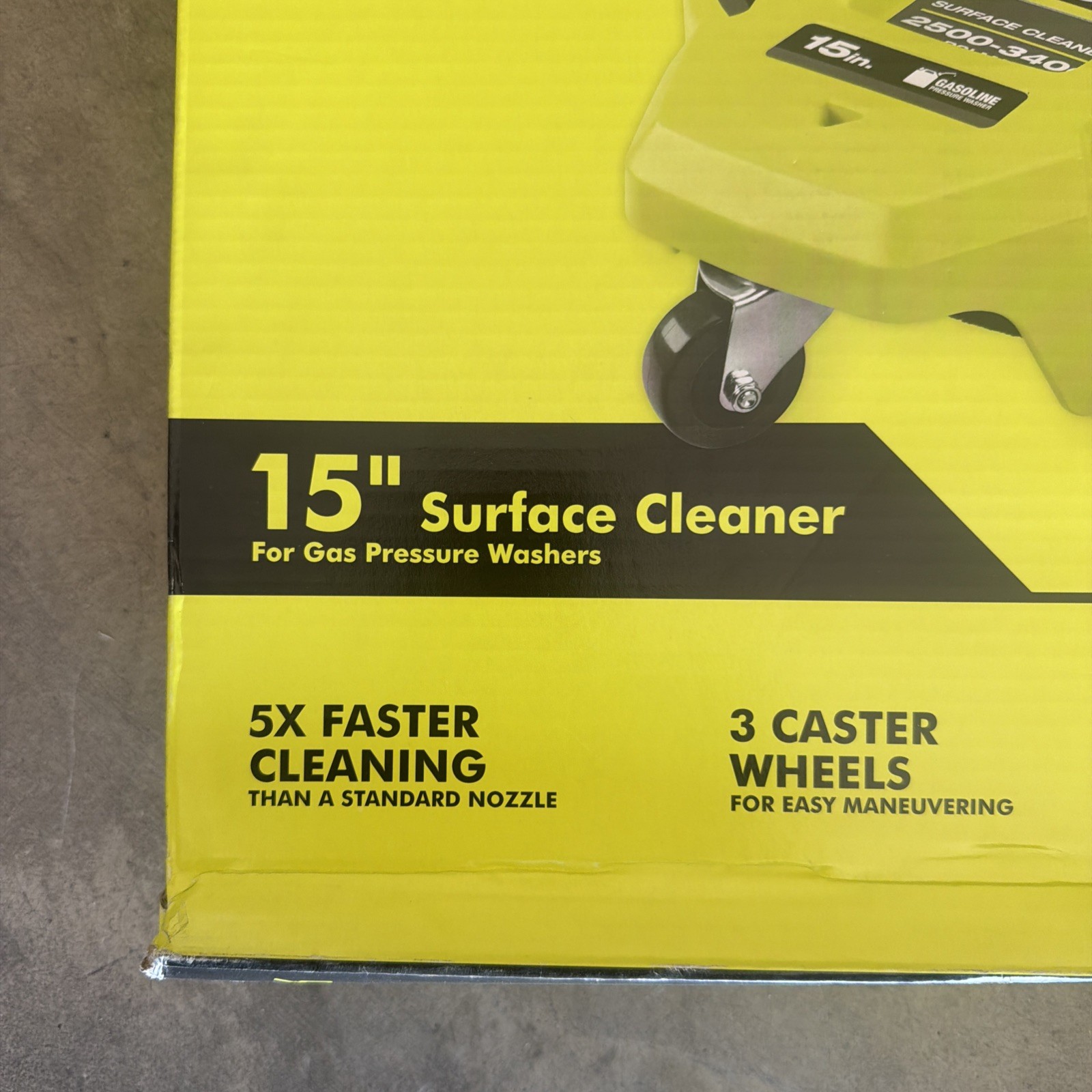 RYOBI 15″ 3400 PSI Gas Pressure Washer Surface Cleaner w/Caster Wheels RY31SC15
