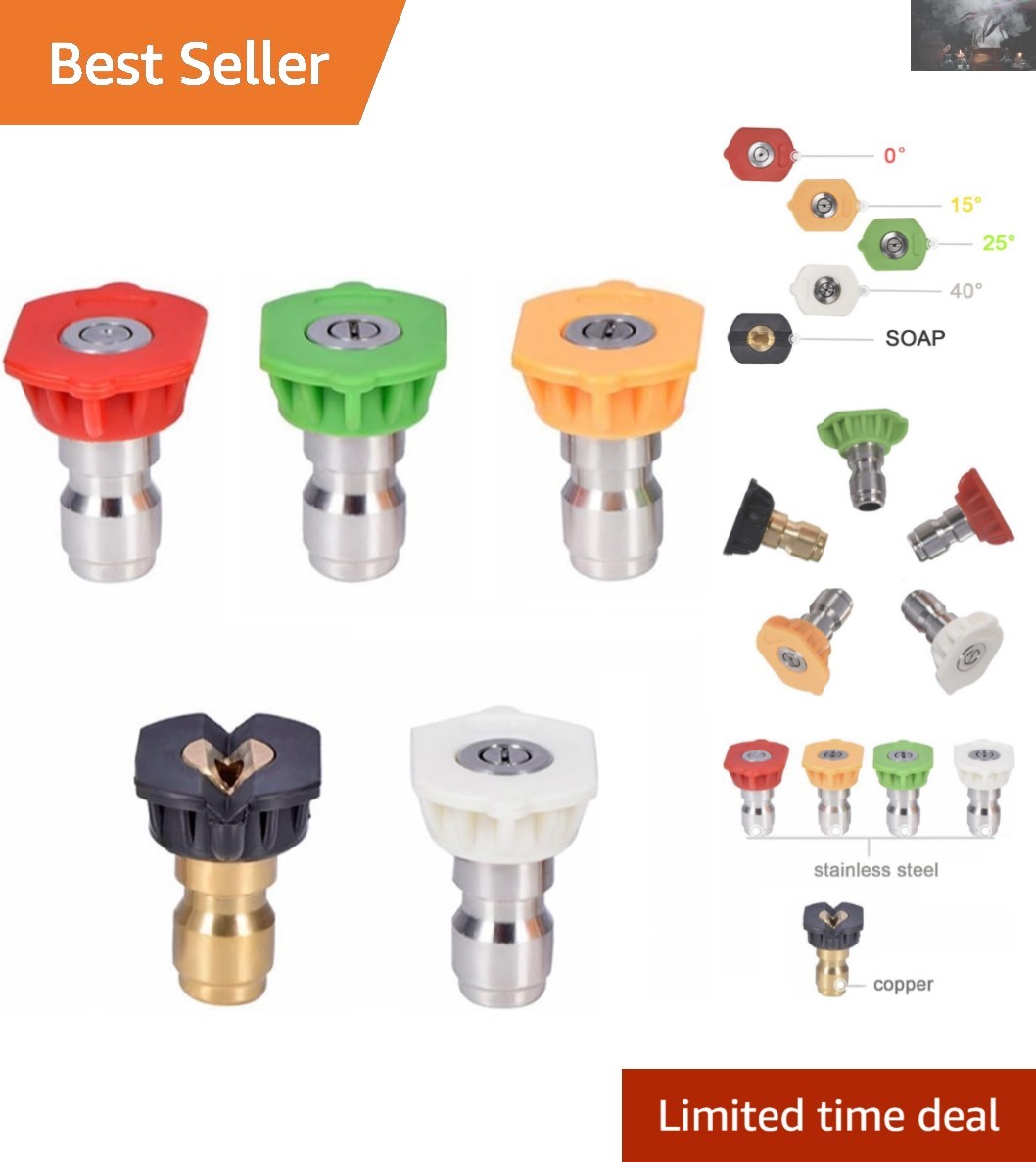 Durable Brass & Stainless Steel Nozzles – 5 Tips for Ultimate Cleaning Power