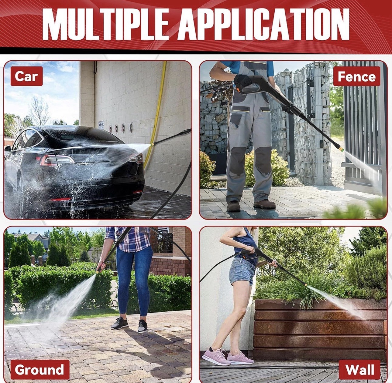 JOEJET Pressure Washer Spray Gun and Hose 32FT, Extension Wand and 5 Nozzle Tips