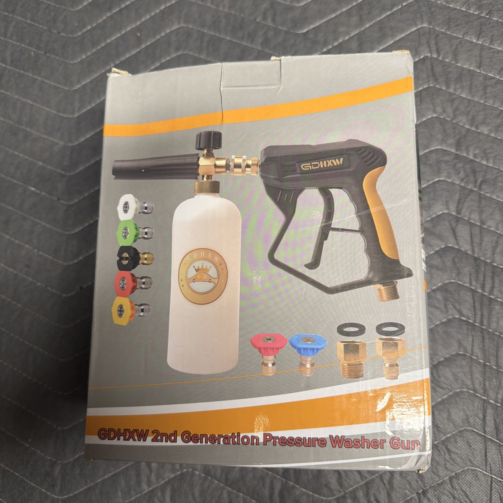 High Pressure Washer Gun with/ Foam Cannon, 2 Adapters for Car