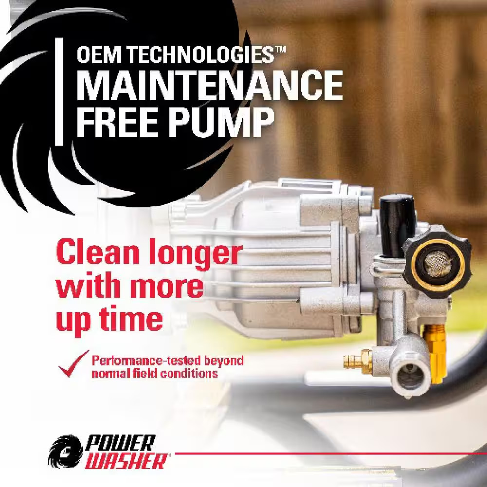 2900 PSI 2.4 GPM Gas Pressure Washer, Maintenance-Free Pump, Reliable Residentia