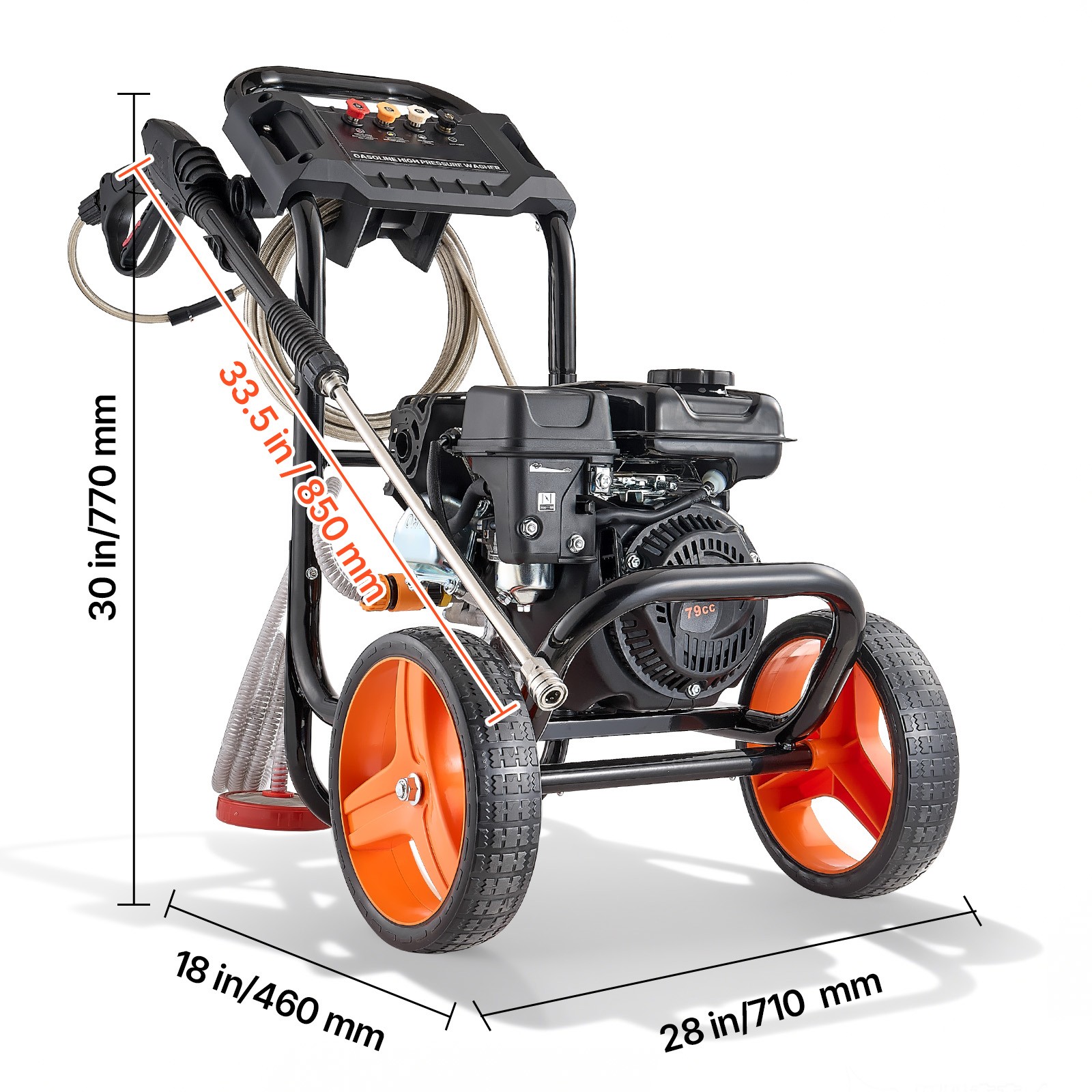 Uimoso Gas Pressure Washer 2900 PSI 1.85 GPM Gas Power Washer for Vehicles Yard