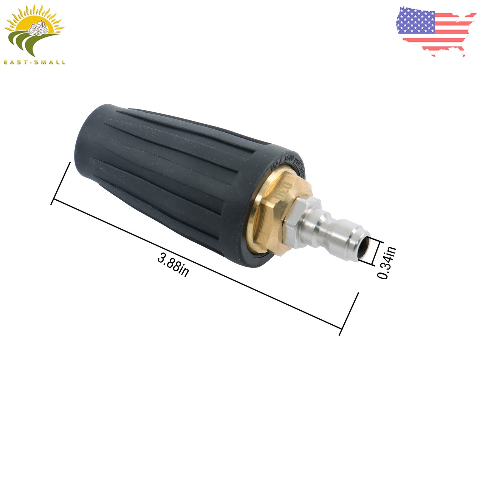 High Pressure 3600 PSI Rotating Turbine Nozzle Set with 5 Spray Nozzles 1/4 inch