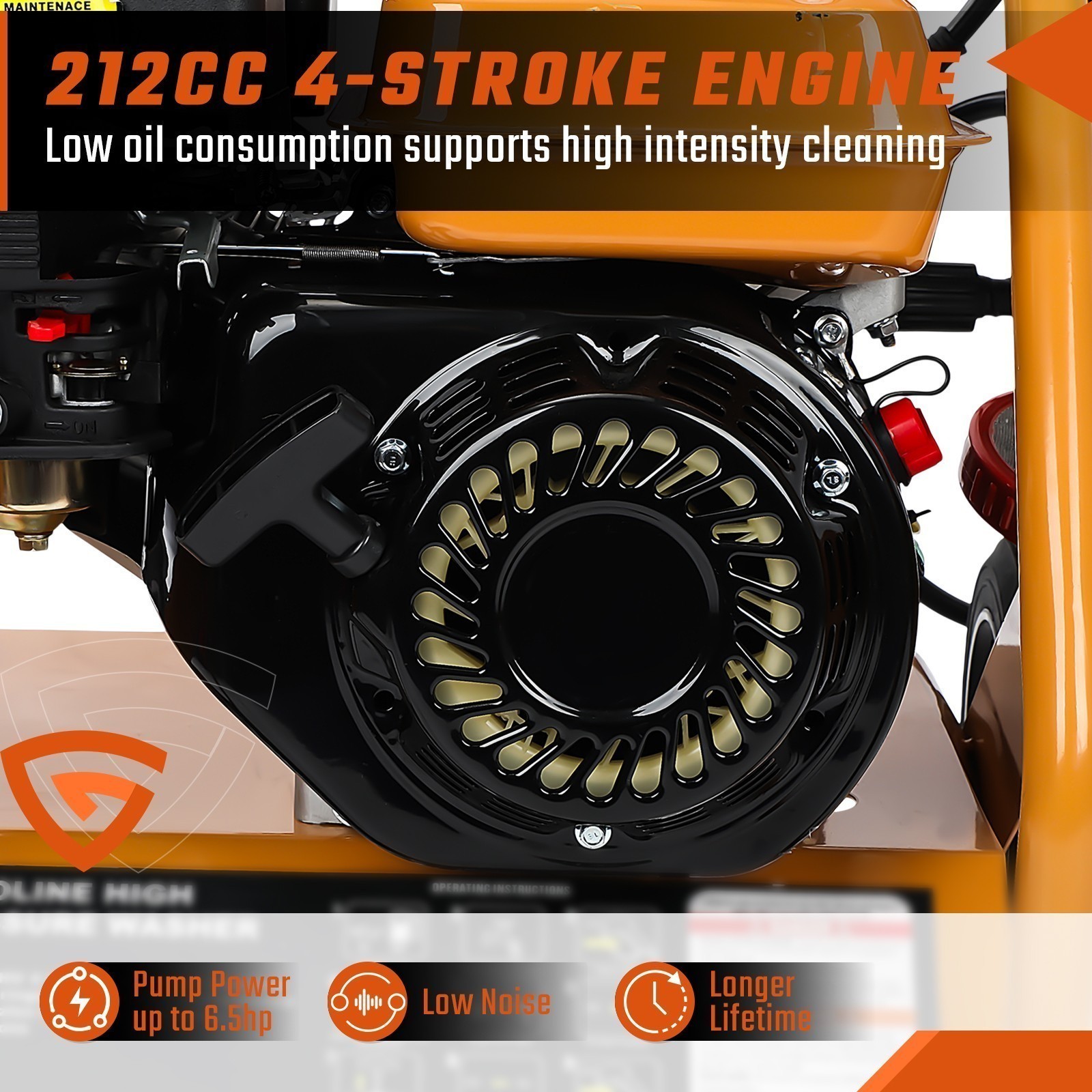 Gas Pressure Washer Gas Powered Washer 3950 PSI 2.6 GPM 212cc With 5 Nozzles