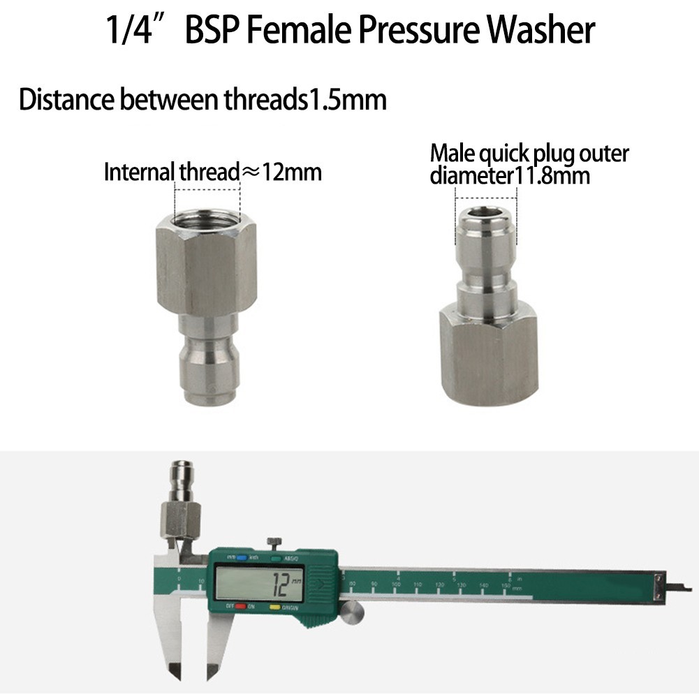 Female Connector Connection 1/4 Inch 11.8mm External Diameter Insert Male Head