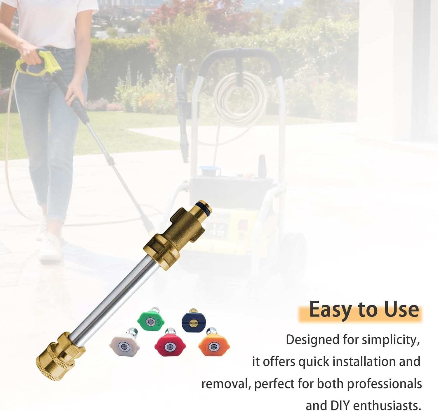 Pressure washer accessory kit replaces 16 inch pressure washer with 5 nozzles an
