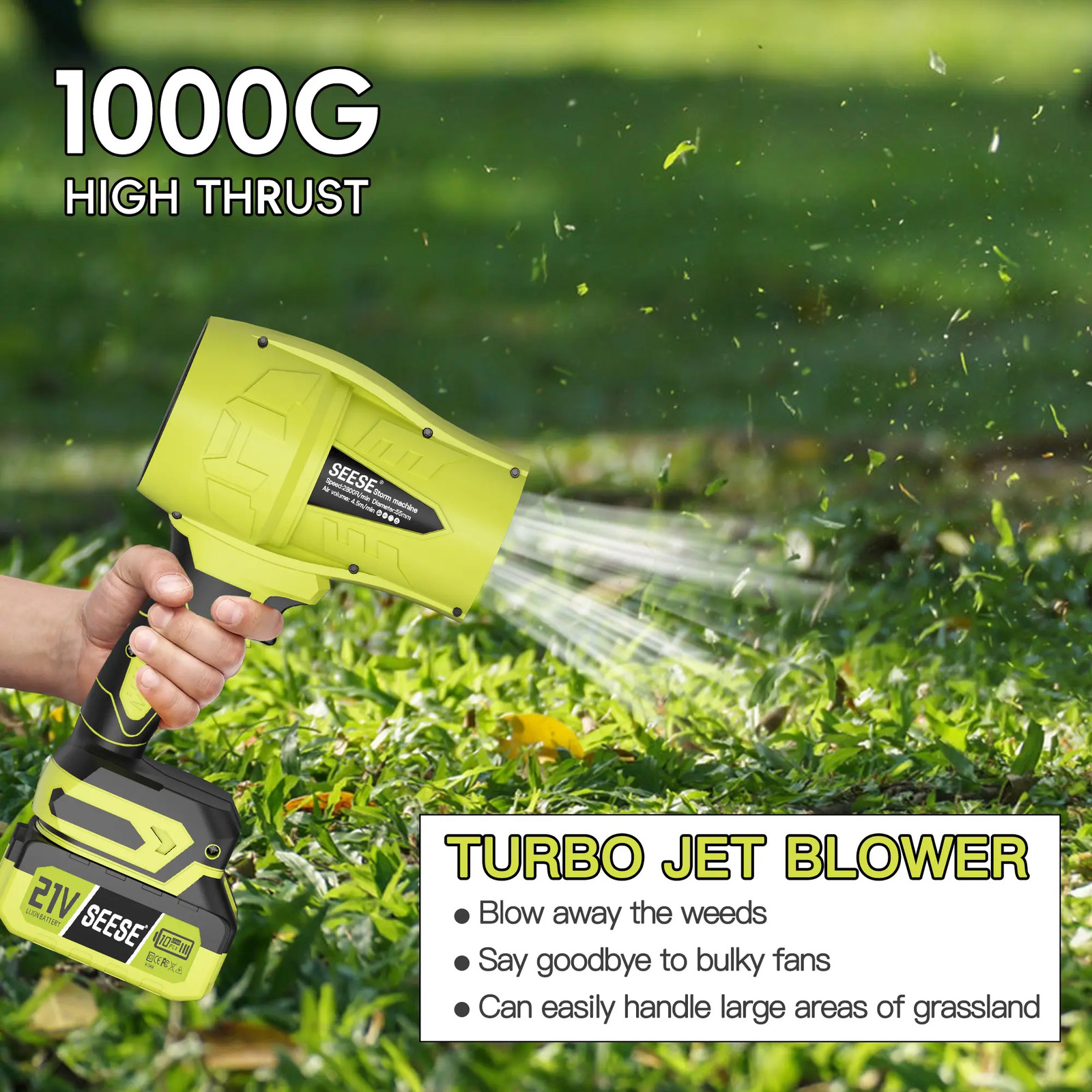 【Dealsforyoudays】Seese 21V Cordless Car Cleaning Kit with 1000 PSI Pressure Wash