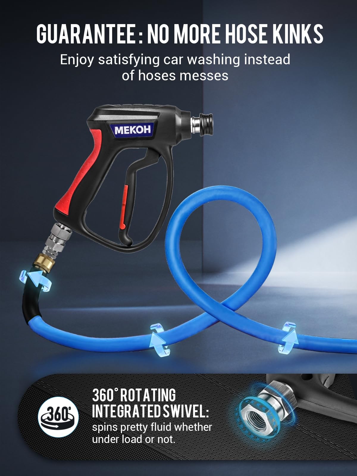 Short Pressure Washer with Swivel, 5000 PSI High Power Washer Spray , 10 GPM …