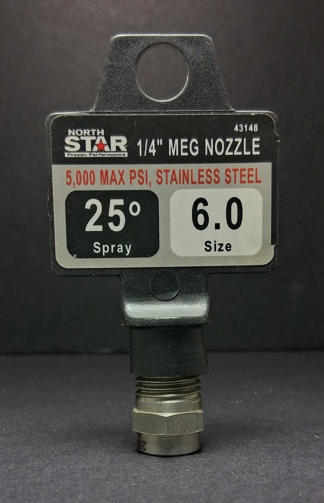 USA Meg 25060 Jetwash 25°, Size 6.0 Pressure Washer Spray Nozzle 1/4″ NPT S/S