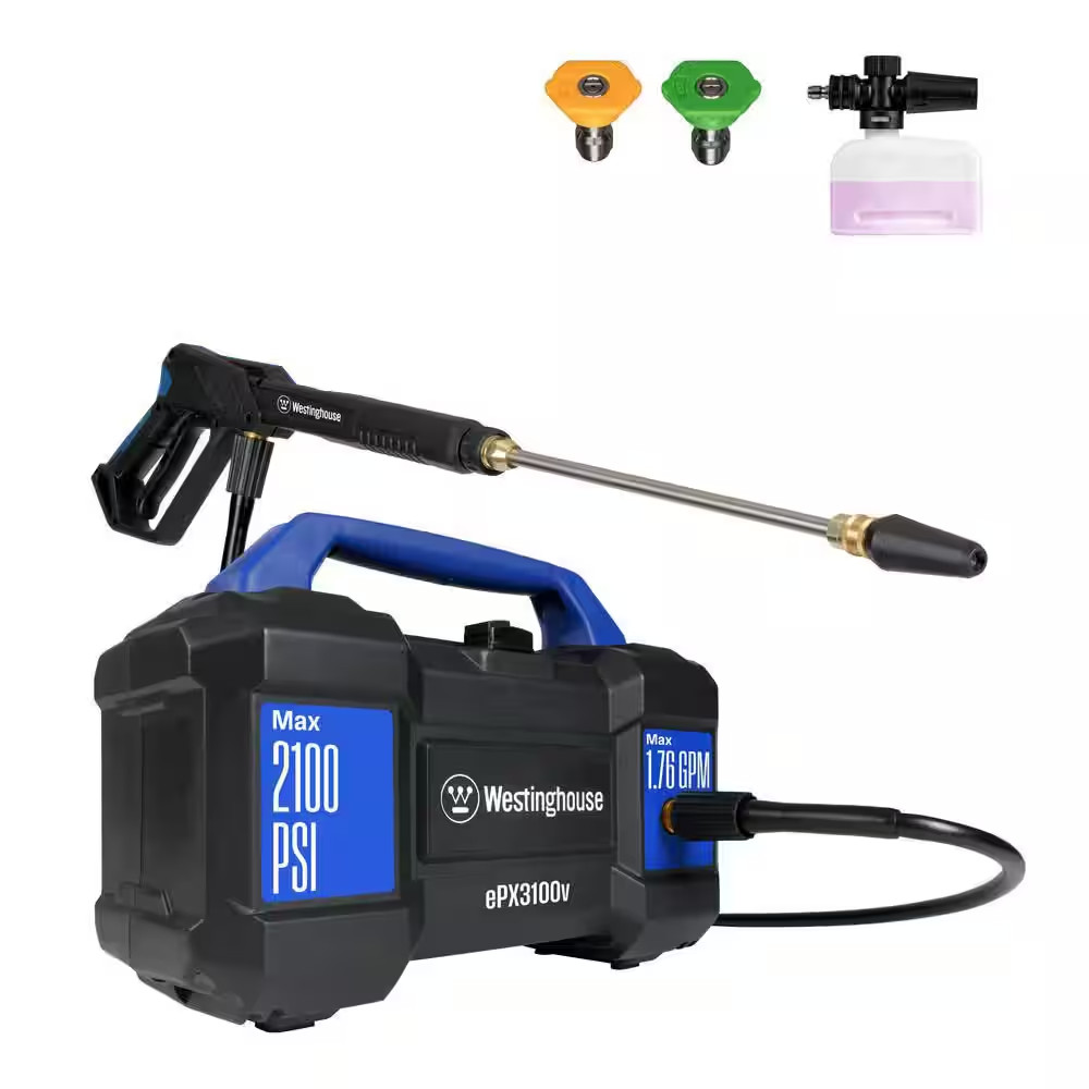2100 Max PSI 1.76 Max GPM 13A Cold Water Handheld Electric Pressure Washer with