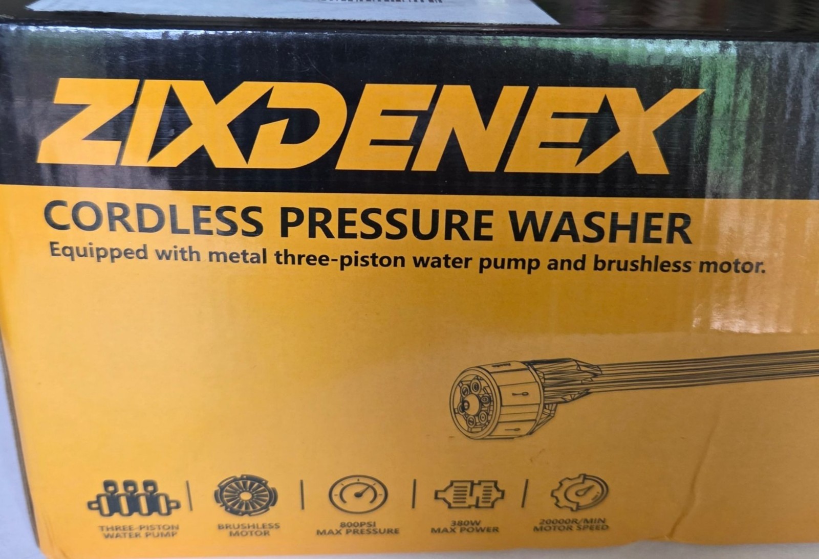 Cordless Portable Pressure Washer 800 PSI 6-In-1 Nozzle No Battery Included