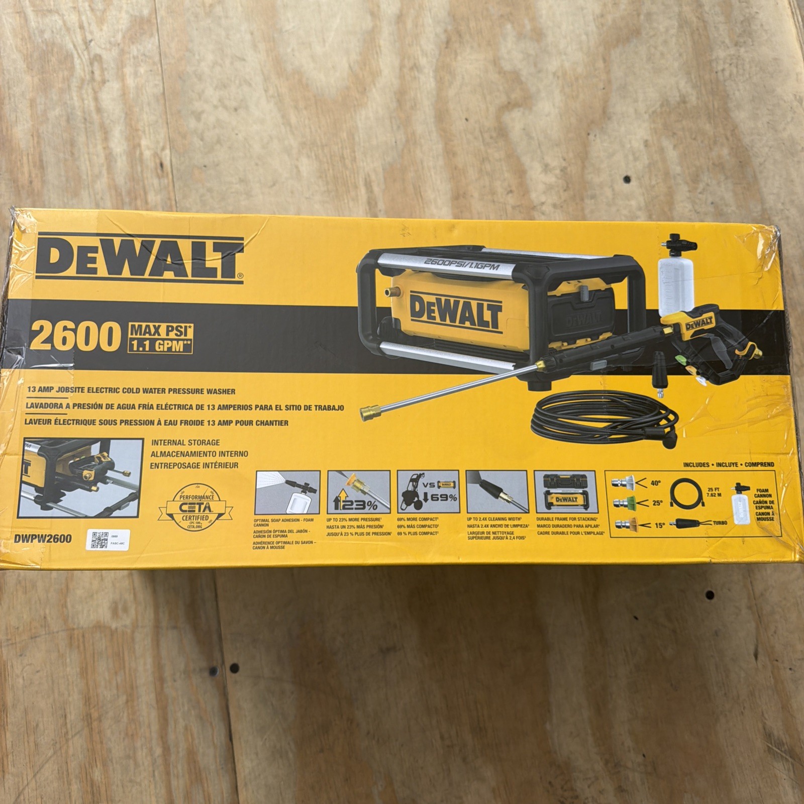 DEWALT 2600 PSI 1.1 GPM Cold Water Electric Pressure Washer